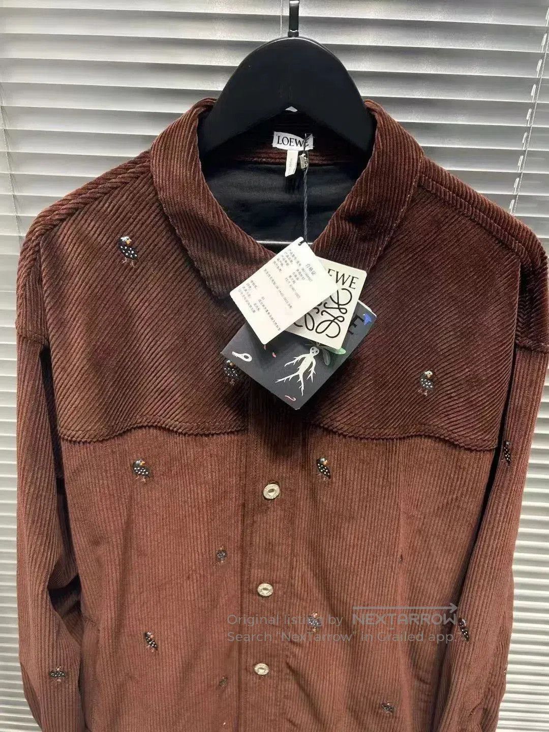 Loewe Loewe Brown Corduroy Embroidered Shirt Jacket. Size US L / EU 52-54 / 3 - 3 Thumbnail