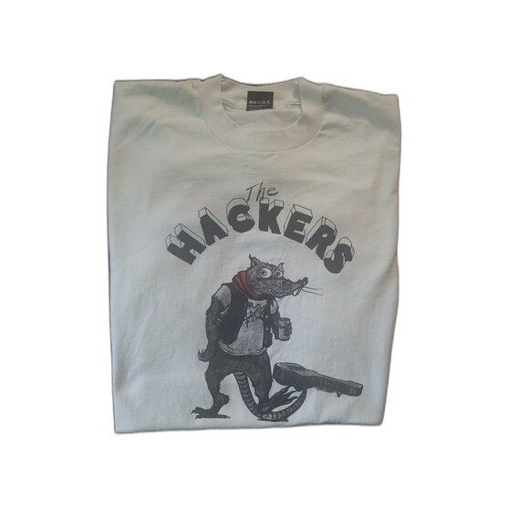 Band Tees × Vintage Vtg The Hackers Single Stitch band tee shirt Screen Stars Size US XL / EU 56 / 4 - 1 Thumbnail