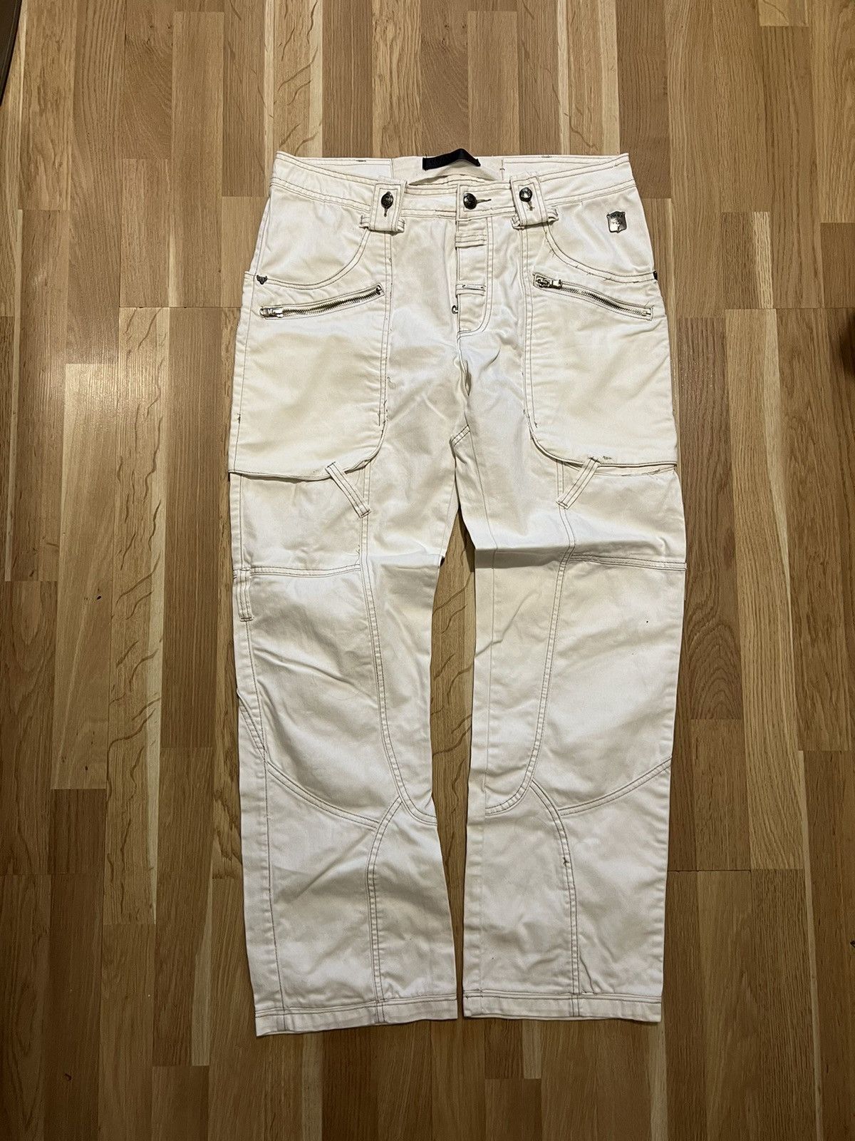 Hysteric Glamour × Japanese Brand × Vintage VINTAGE JUNYA WATANABE BALENCIAGA STYLE CARGO PANTS WHITE Size US 34 / EU 50 - 2 Thumbnail