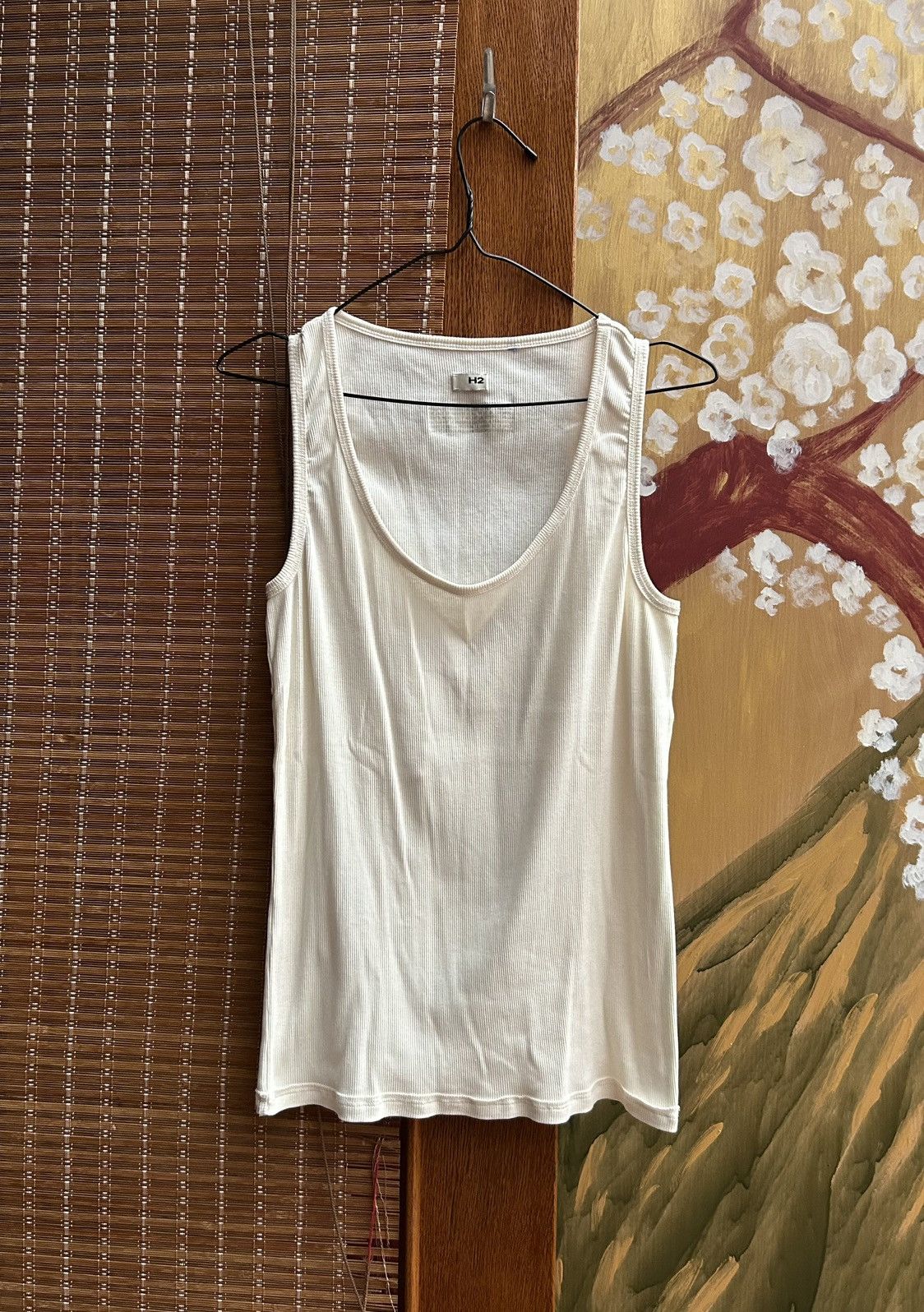 H&M × Heron Preston H2 by Heron Preston X H&M Cotton Rib Tank Top Cream Size US M / EU 48-50 / 2 - 1 Thumbnail