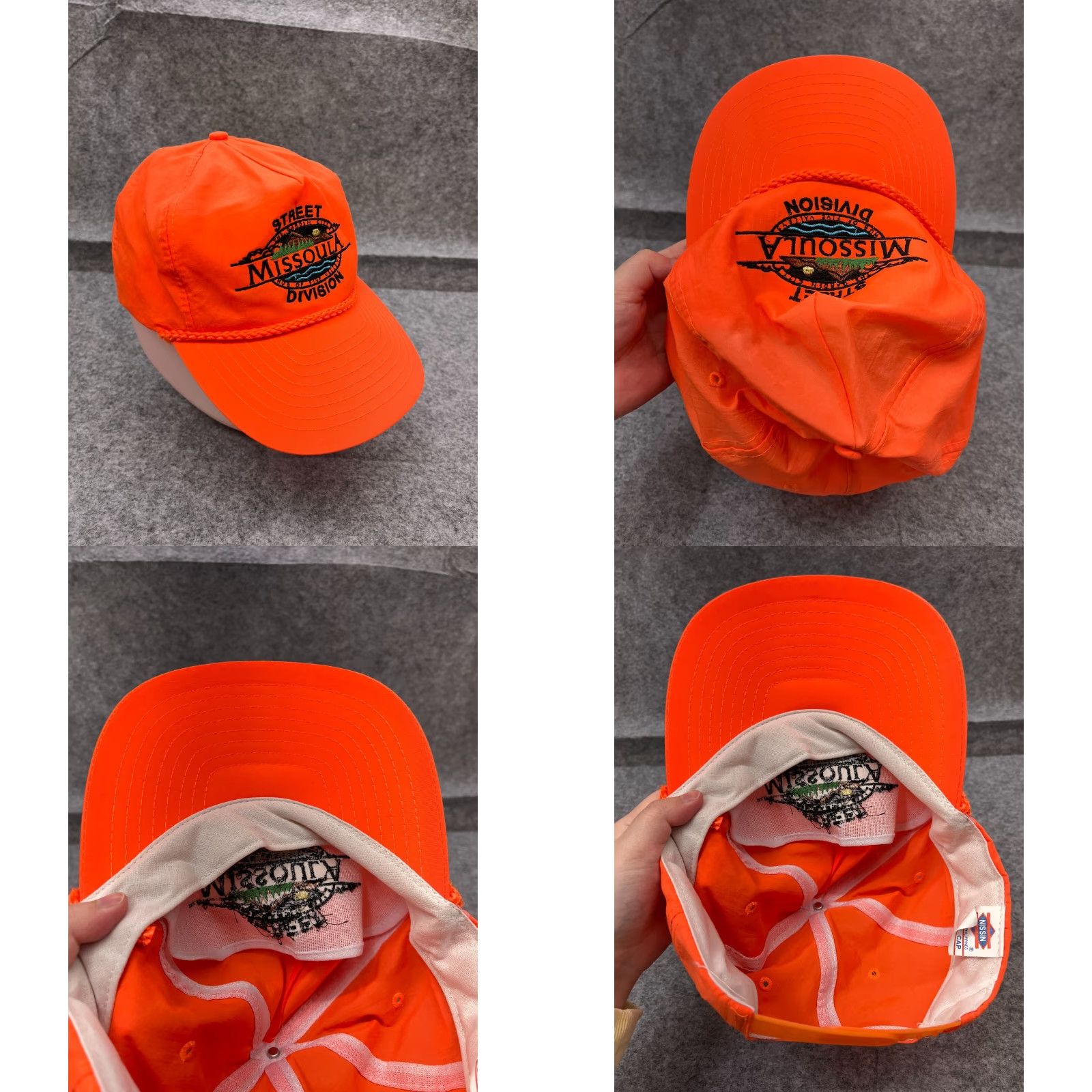 Vintage VINTAGE Nissin Hat Baseball Cap Strap Back Adult OS Orange 90s Beach Casual Adjustable 90s Mens Hats Size ONE SIZE - 8 Thumbnail