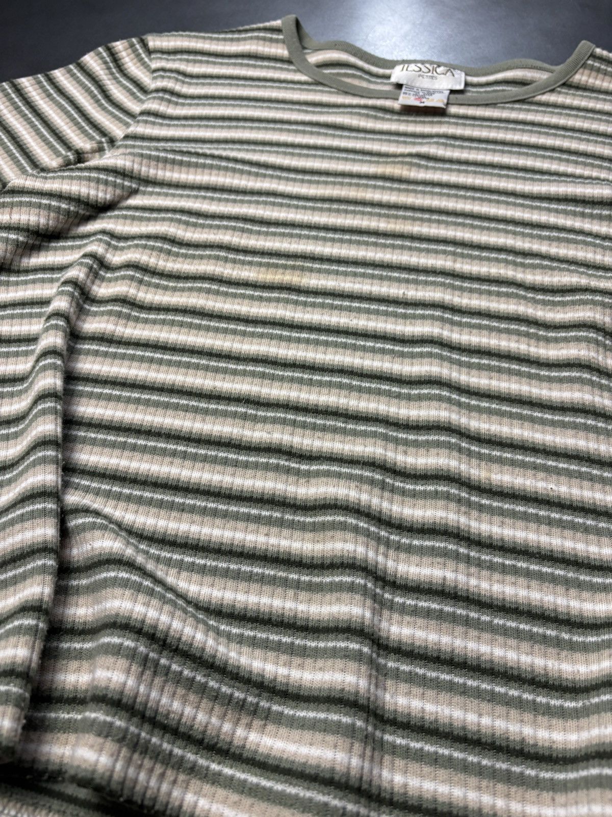 Vintage Y2K 2000s Vintage Striped Tee Stretch Crop Jessica Petites T Size M / US 6-8 / IT 42-44 - 5 Thumbnail