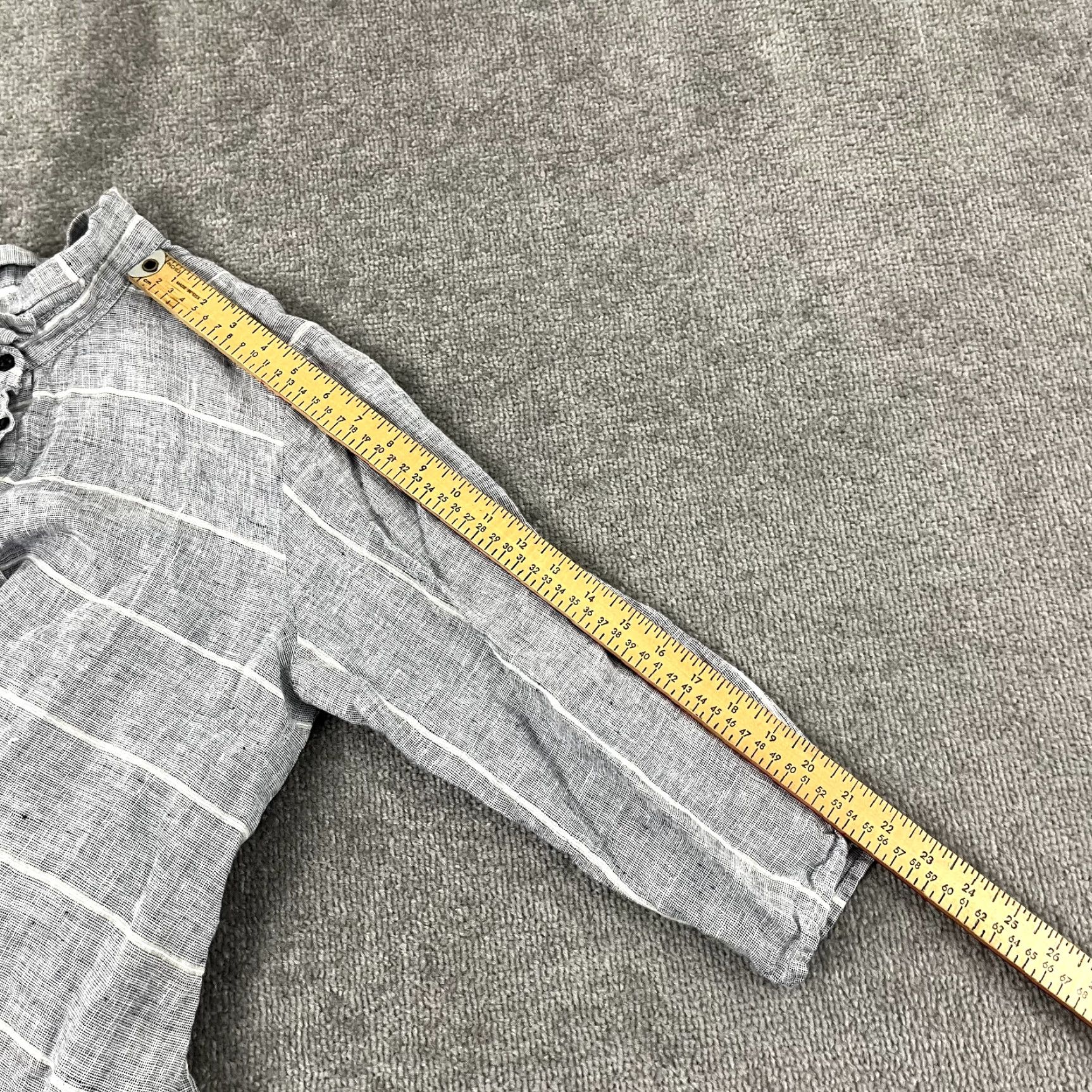 Habitat VINTAGE Habitat Clothes To Live Shirt Womens Medium Blue Gray Linen Blouse Minimalist Size M / US 6-8 / IT 42-44 - 7 Thumbnail