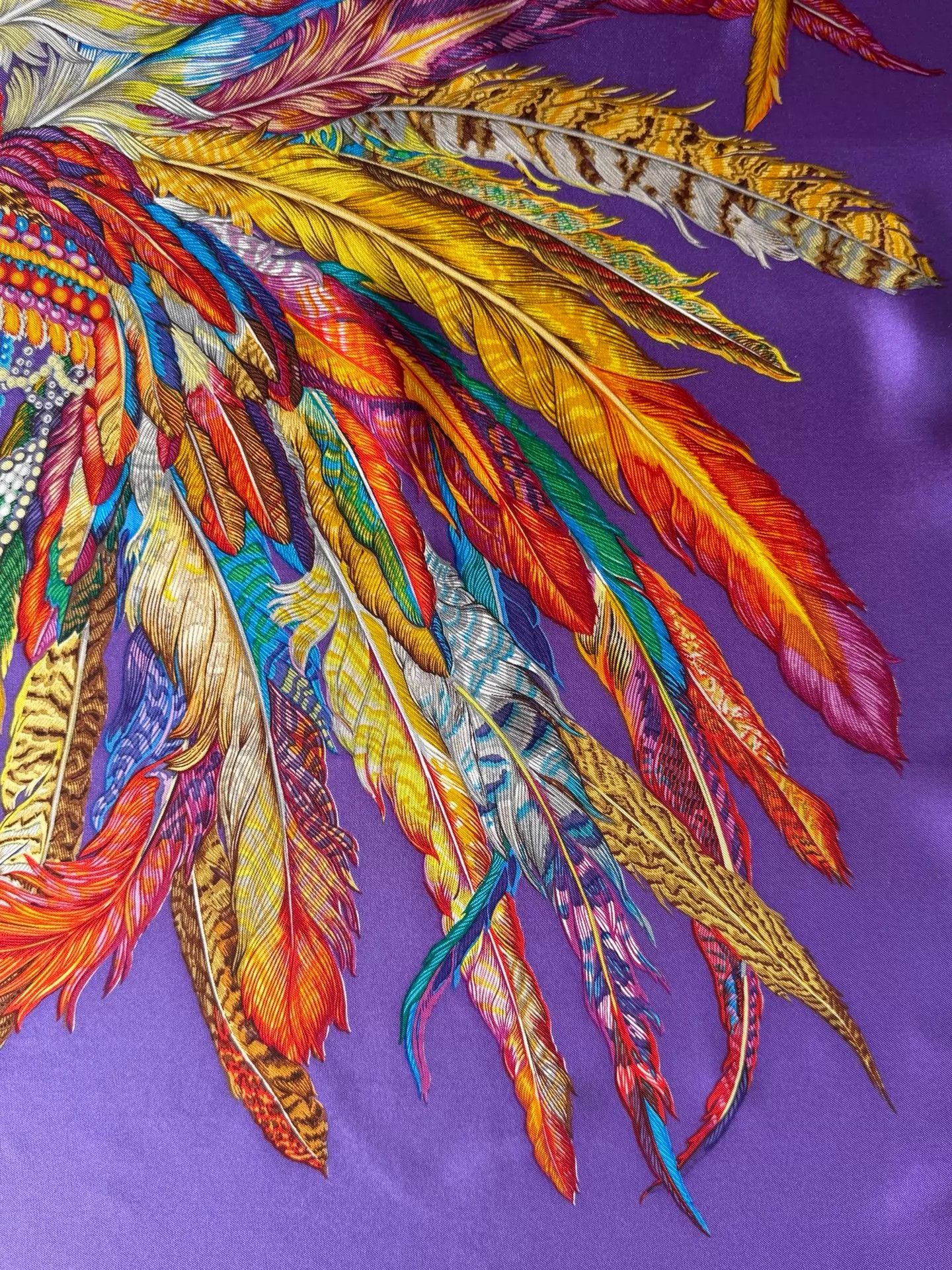 Gucci Gucci Vintage Purple Feather Tribal Headpiece 90cm Size ONE SIZE - 7 Thumbnail