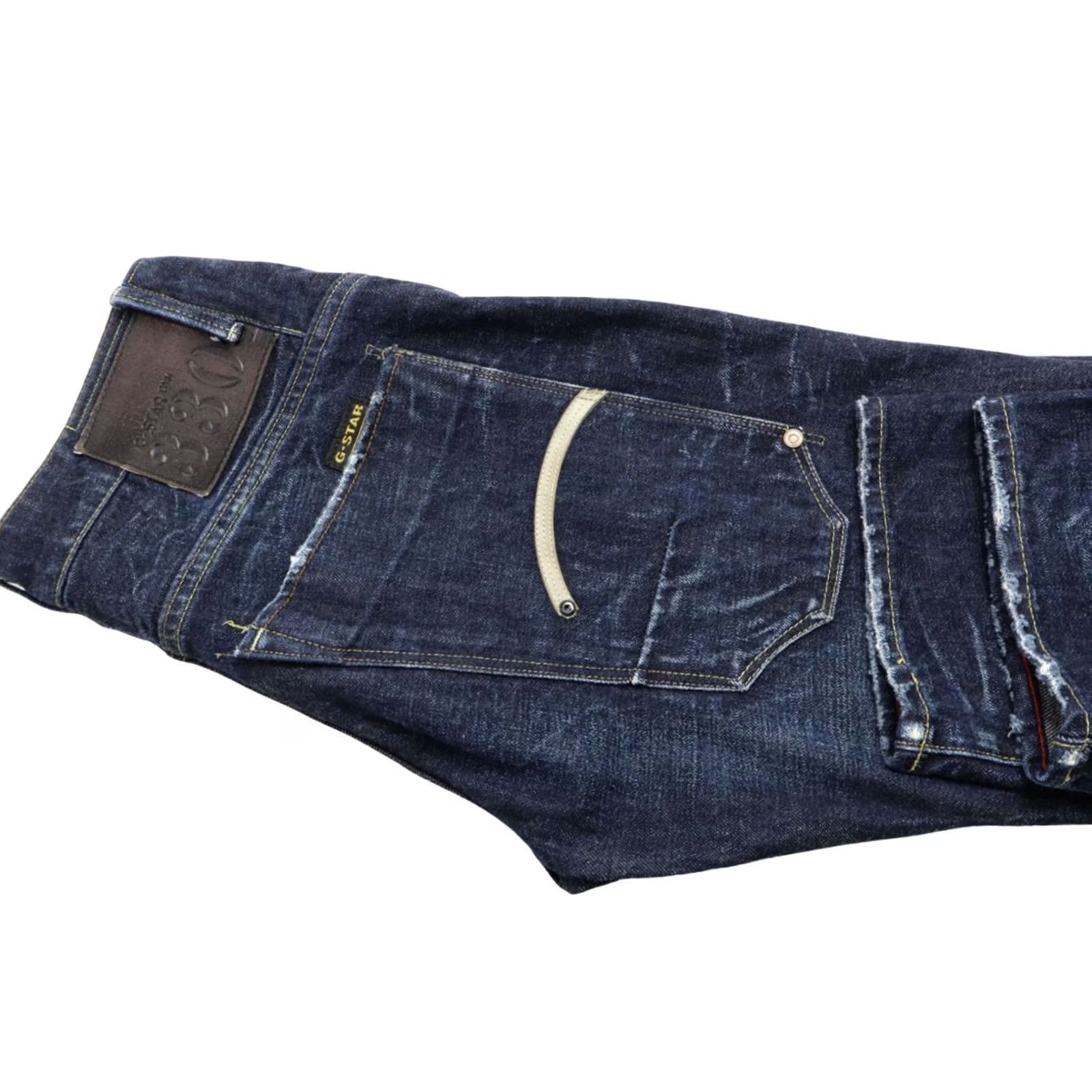 G-Star G-STAR Structor Slim Jeans Dark Blue Whiskers Faded Denim W31/L32 Men's Size US 31 - 5 Thumbnail