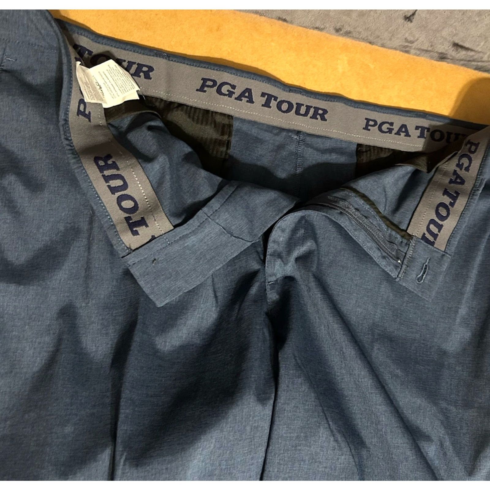 PGA Tour PGA TOUR Golf Shorts Men 42 Chino Inseam 10" Blue Gray Preppy Pocket Zipper Button Casual Vintage: No Size US 42 / EU 58 - 6 Thumbnail