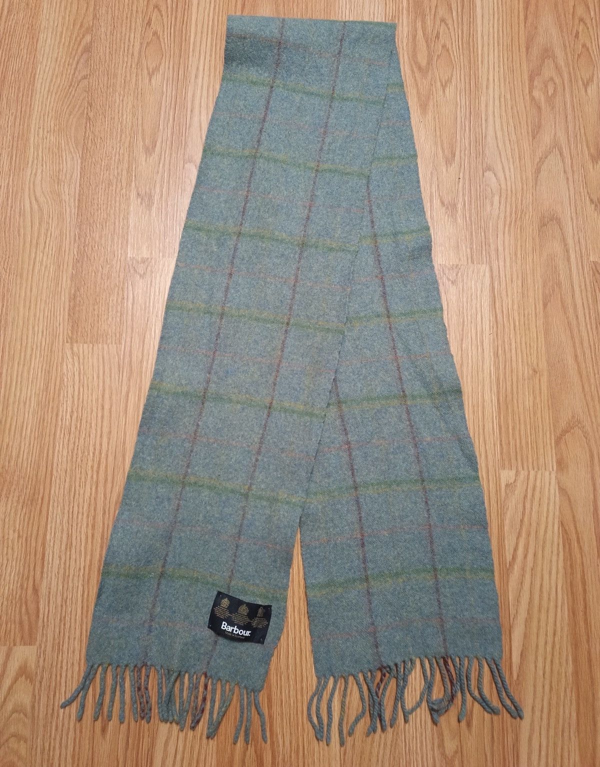Barbour Vintage BARBOUR Scotland Lambs Wool Green Tartan Scarf Size ONE SIZE - 2 Thumbnail