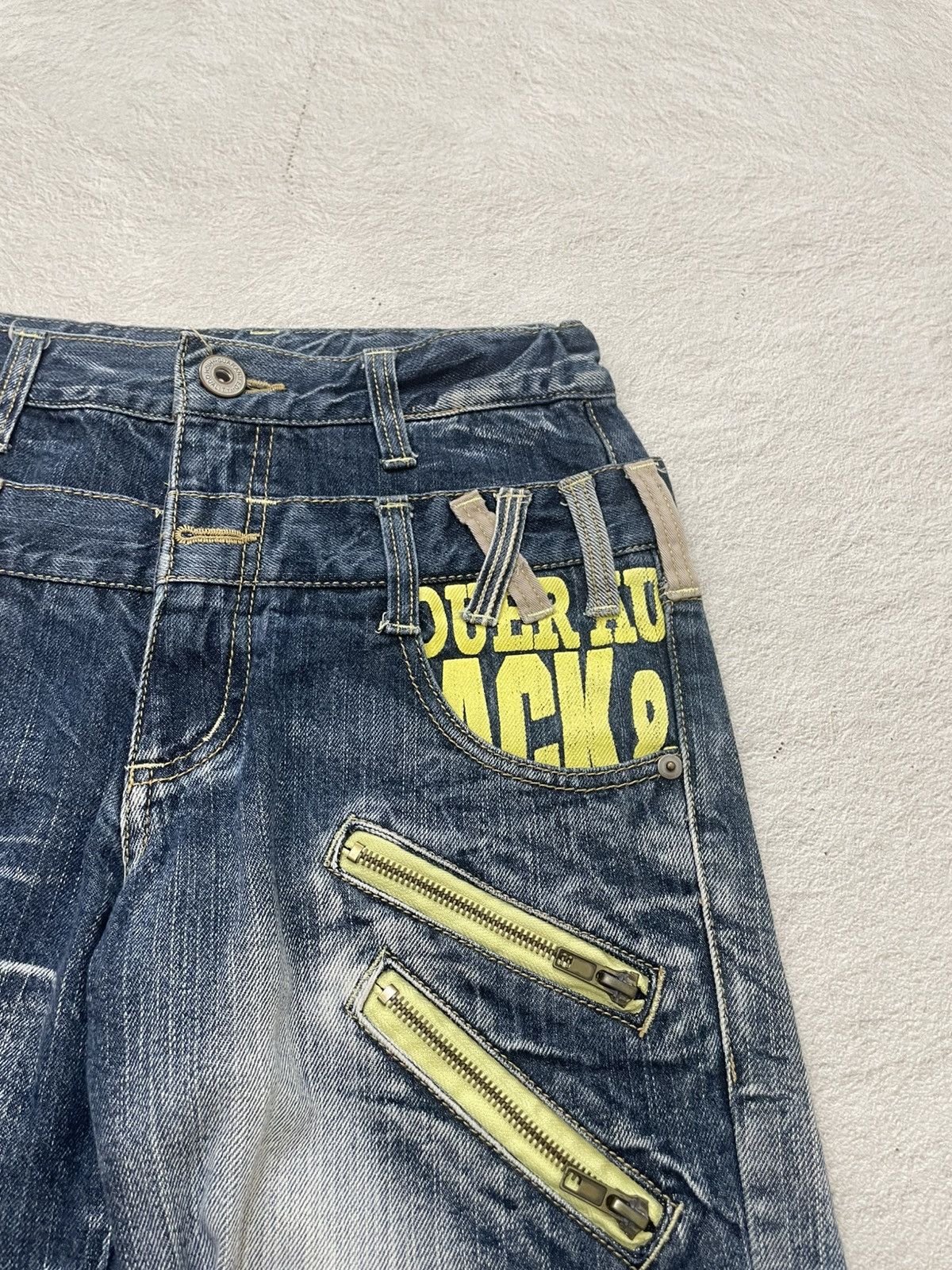 Japanese Brand 2000s Nylaus Double Waist Pants Multi Pocket Stonewash Y2K Size US 26 / EU 42 - 3 Thumbnail