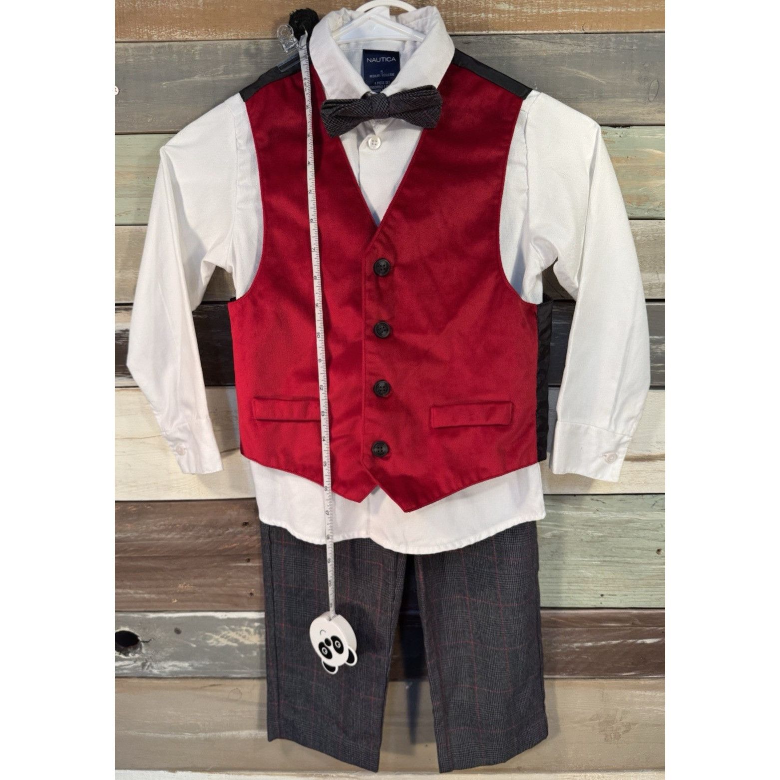 Nautica NAUTICA Boys Long Sleeve 4 Pc White, Red & Gray Dress Pant S Size US XS / EU 42 / 0 - 4 Thumbnail