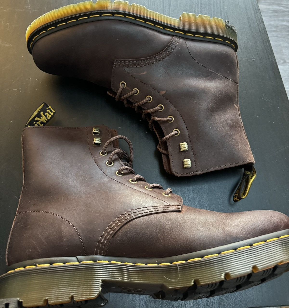 image of Dr Martens 1460 Pascal Guacho Crazy Horse 1460 Pascal Boots in Brown, Men's (Size 11)