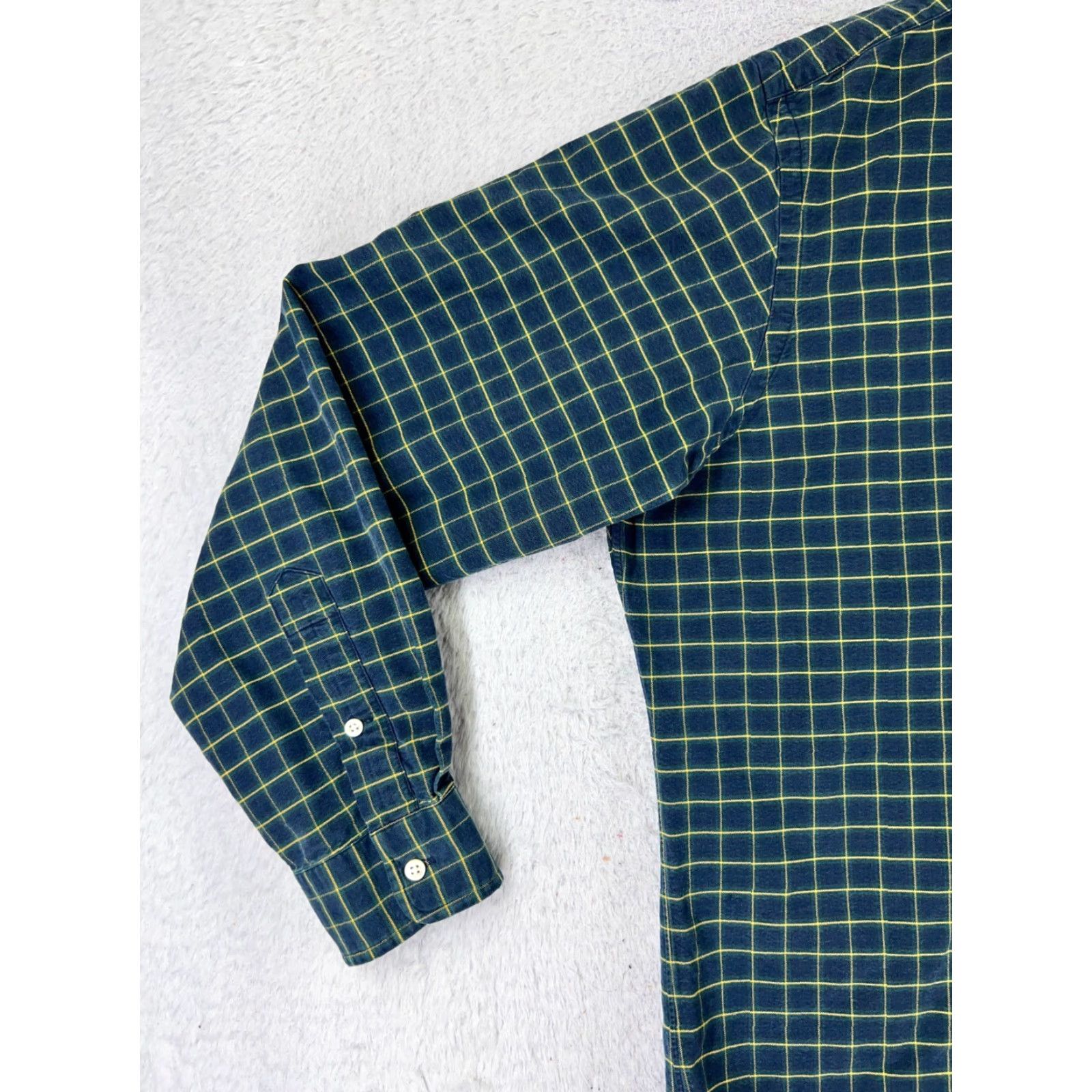 Polo Ralph Lauren VINTAGE Polo Ralph Lauren Shirt Men XL Green Plaid Button-Up Cotton Size US XL / EU 56 / 4 - 3 Thumbnail