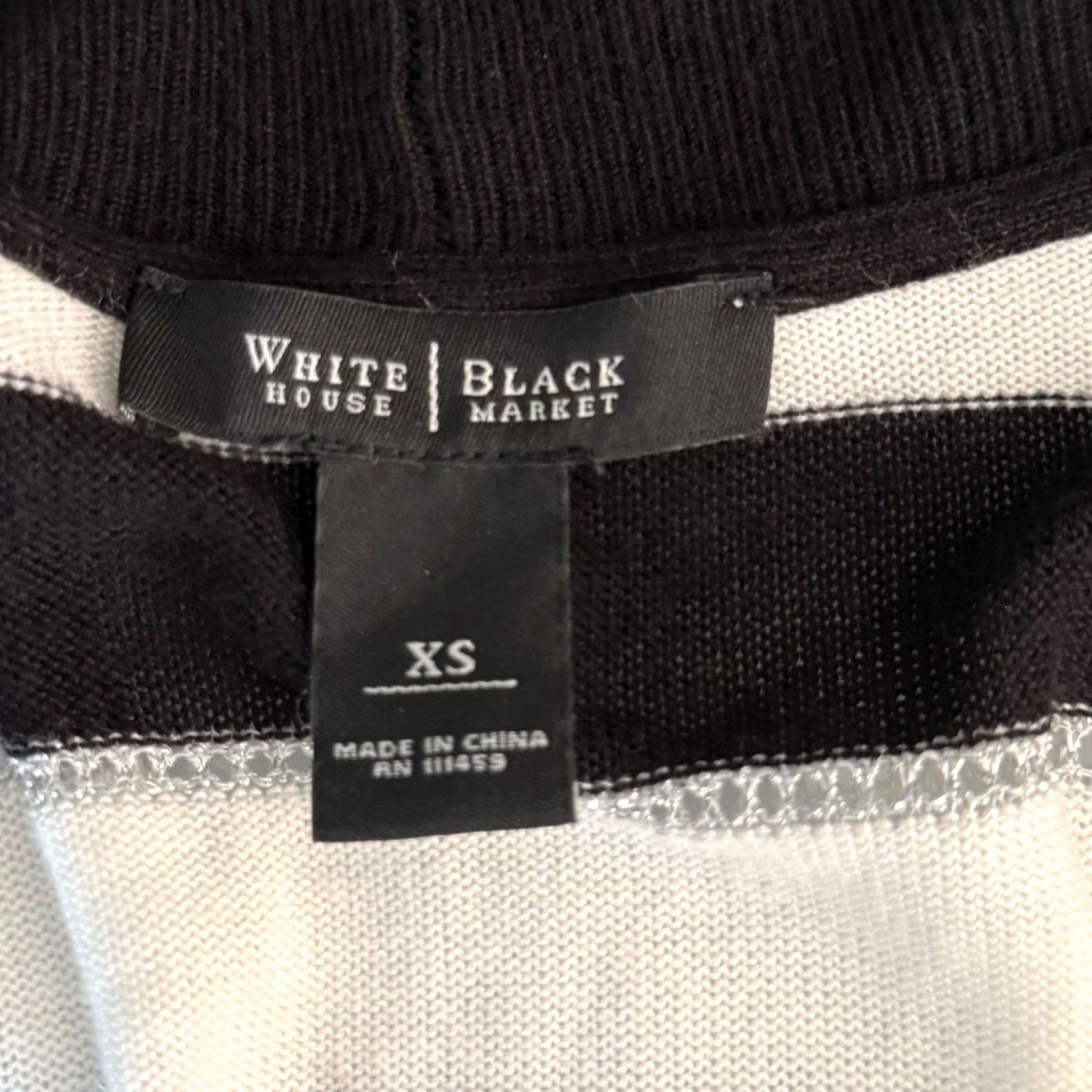 White House Black Market White House Black Market Cardigan XS Striped Knit Open Front Multicolor Black White Silver Metals Size XS / US 0-2 / IT 36-38 - 5 Thumbnail