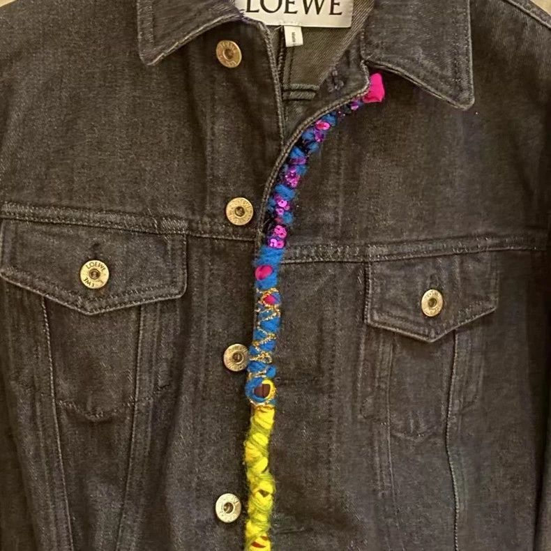 Loewe LOEWE Rainbow striped casual denim jacket Size 4XL / US 24-26 - 2 Thumbnail