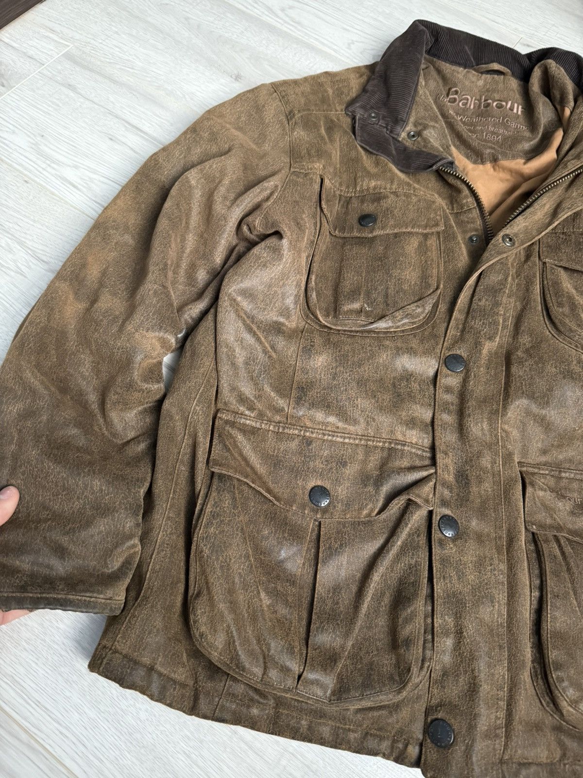 Barbour × Genuine Leather Vintage Barbour Leather Jacket Size US L / EU 52-54 / 3 - 3 Thumbnail