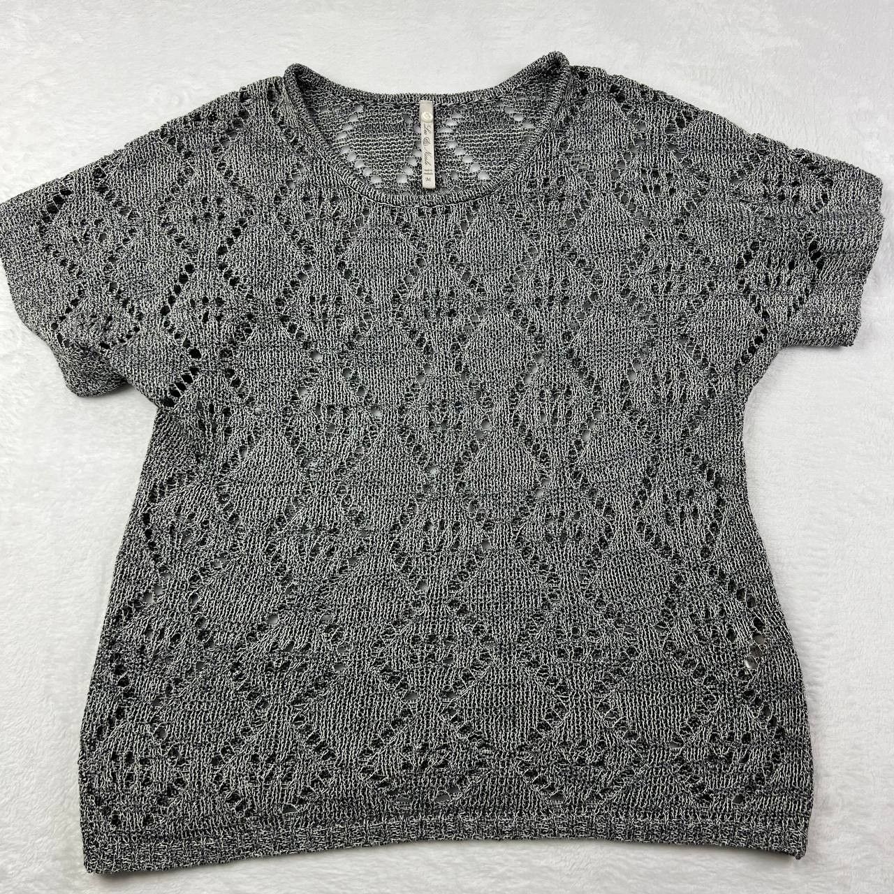 Other Leo & Nicole Medium Crochet Blouse Gray Women Cotton Size M / US 6-8 / IT 42-44 - 1 Thumbnail