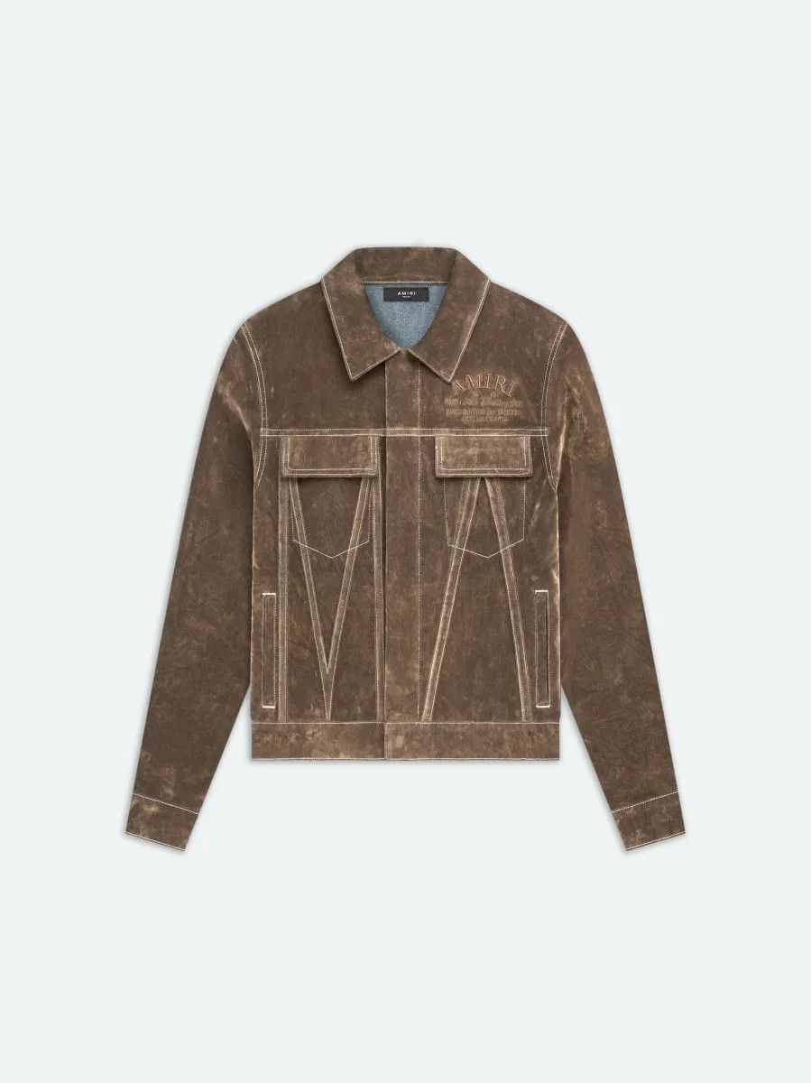 Amiri o1w1db10325 Flocked Ma Trucker Jacket in Brown Size US L / EU 52-54 / 3 - 1 Thumbnail