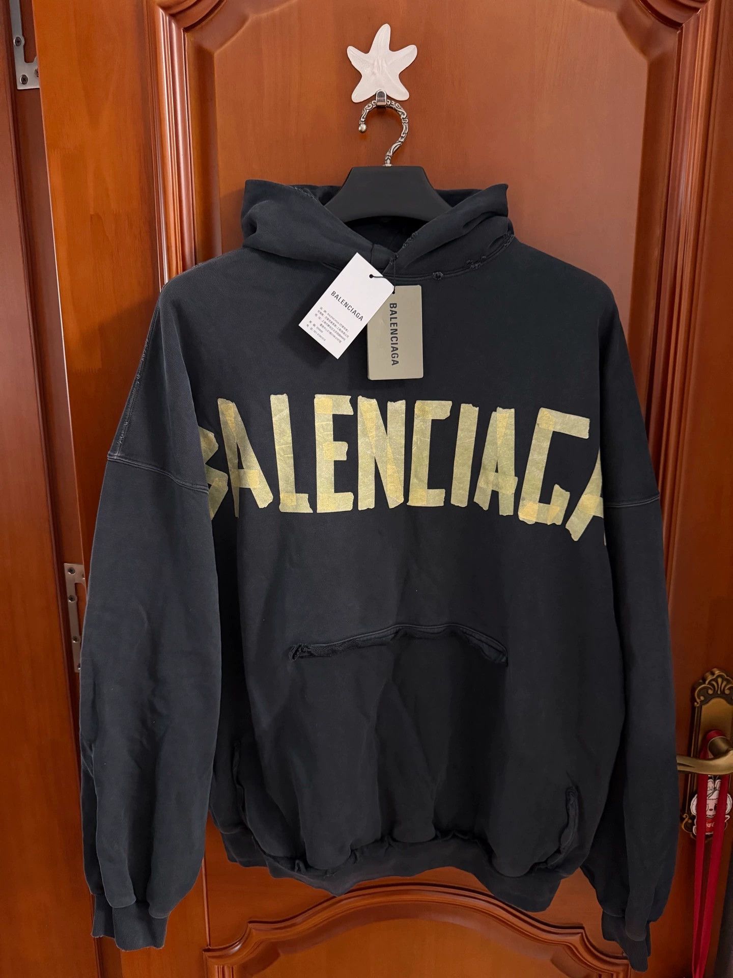 Balenciaga Black Tape Logo Hoodie - dmc