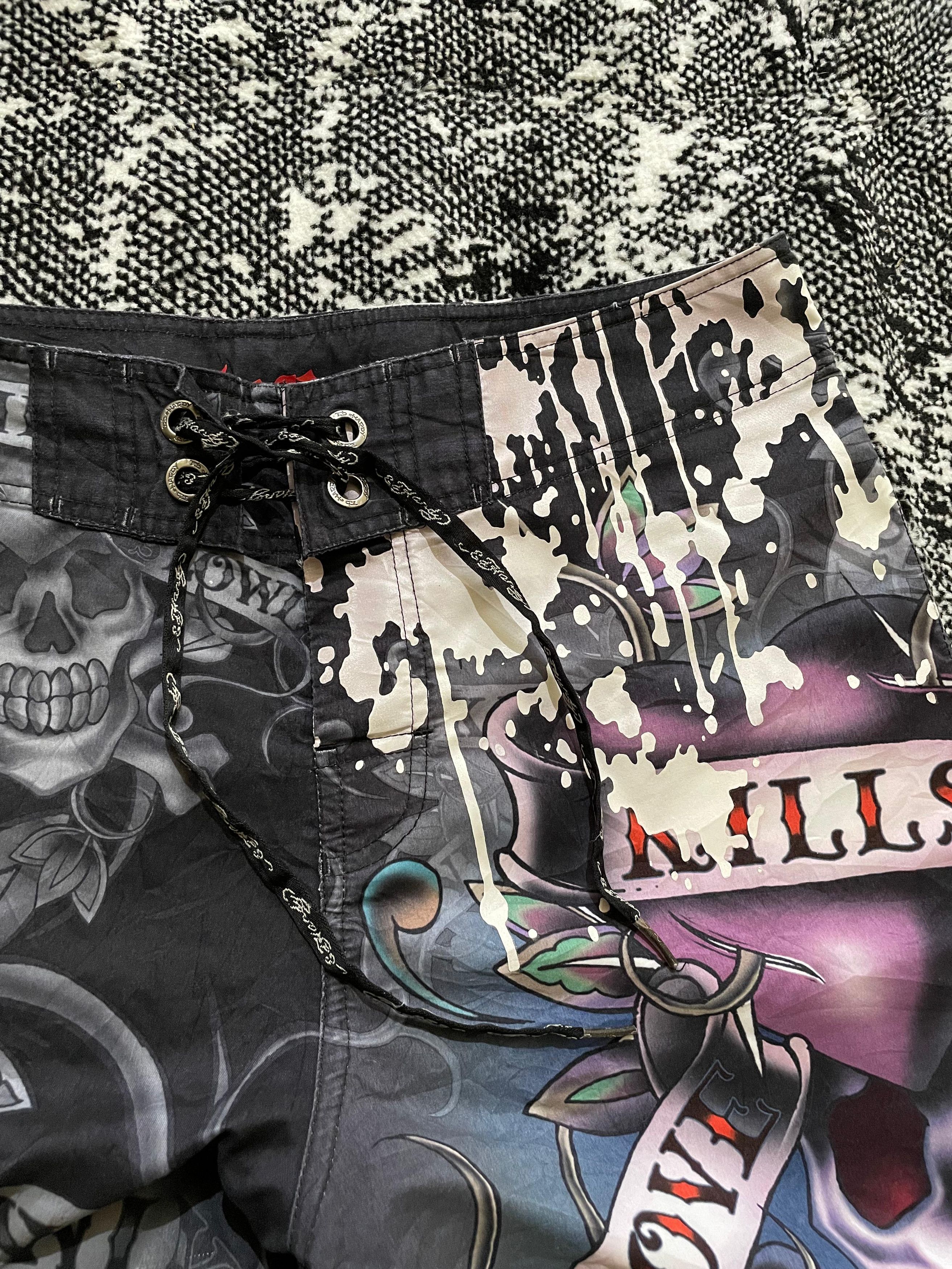 Ed Hardy Ed Hardy shorts black tattoo skull Size US 36 / EU 52 - 2 Thumbnail