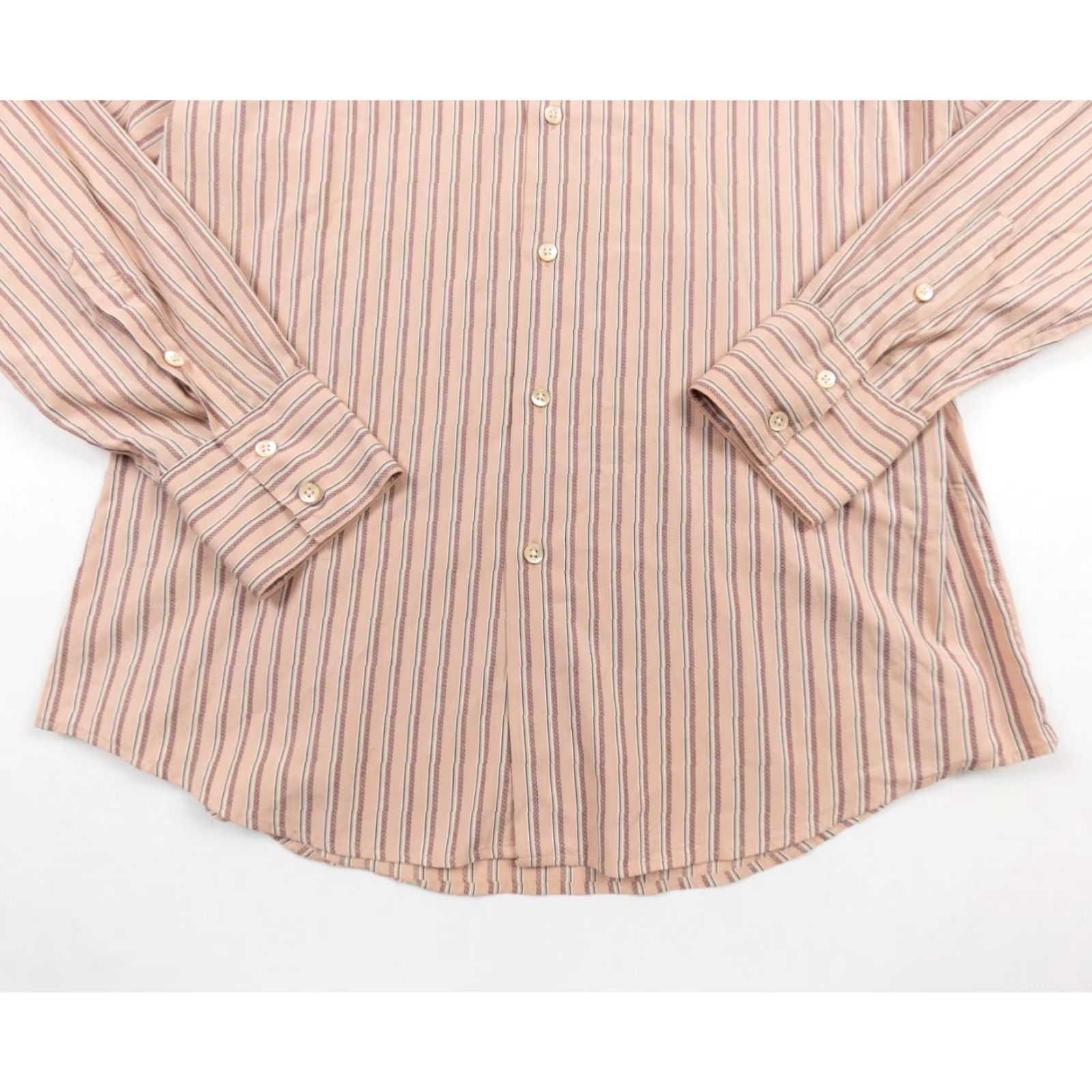 John Varvatos VINTAGE John Varvatos Shirt Mens Large Pink Button Down Long Sleeve Collared Striped Size US L / EU 52-54 / 3 - 3 Thumbnail