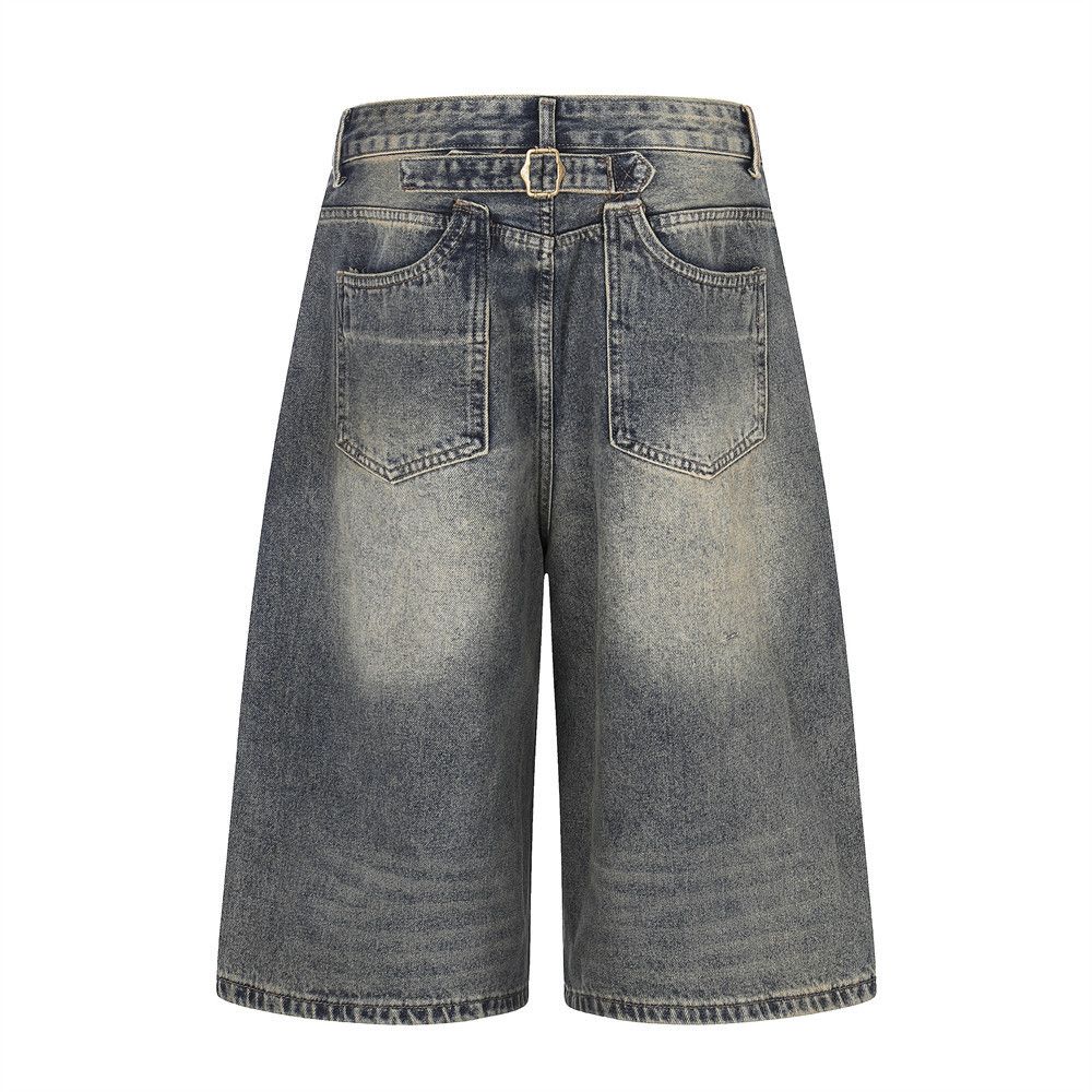 Japanese Brand Punk Retro Distressed Washed Denim Shorts Size US 32 / EU 48 - 2 Thumbnail