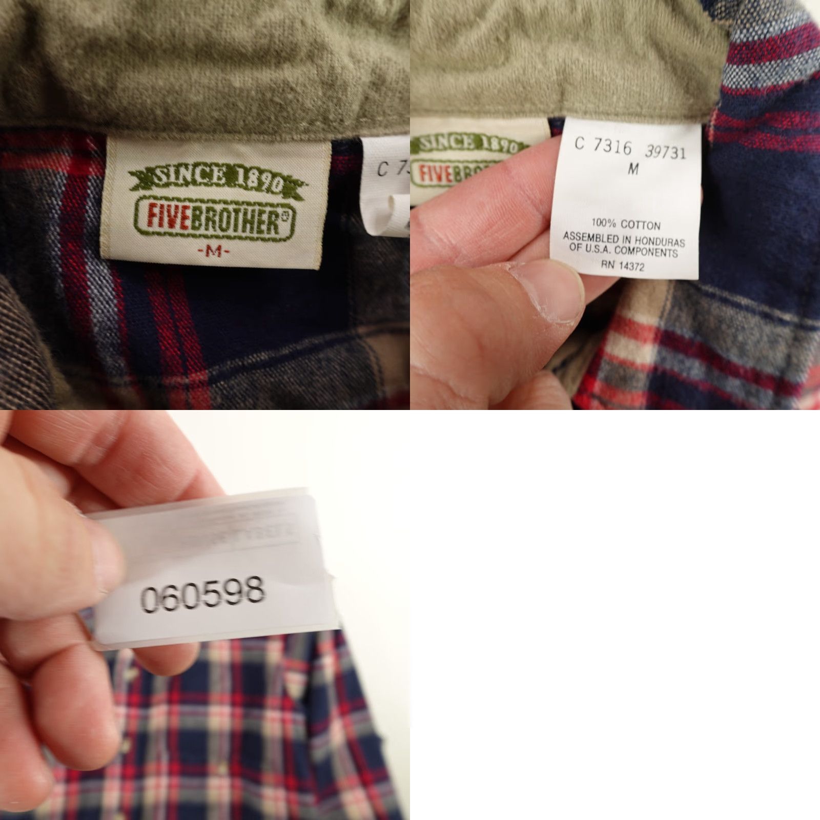 Vintage Vintage Five Brothers Men's Shirt Medium Blue Plaid Flannel Button-Up Casual Workwear Size US M / EU 48-50 / 2 - 8 Thumbnail