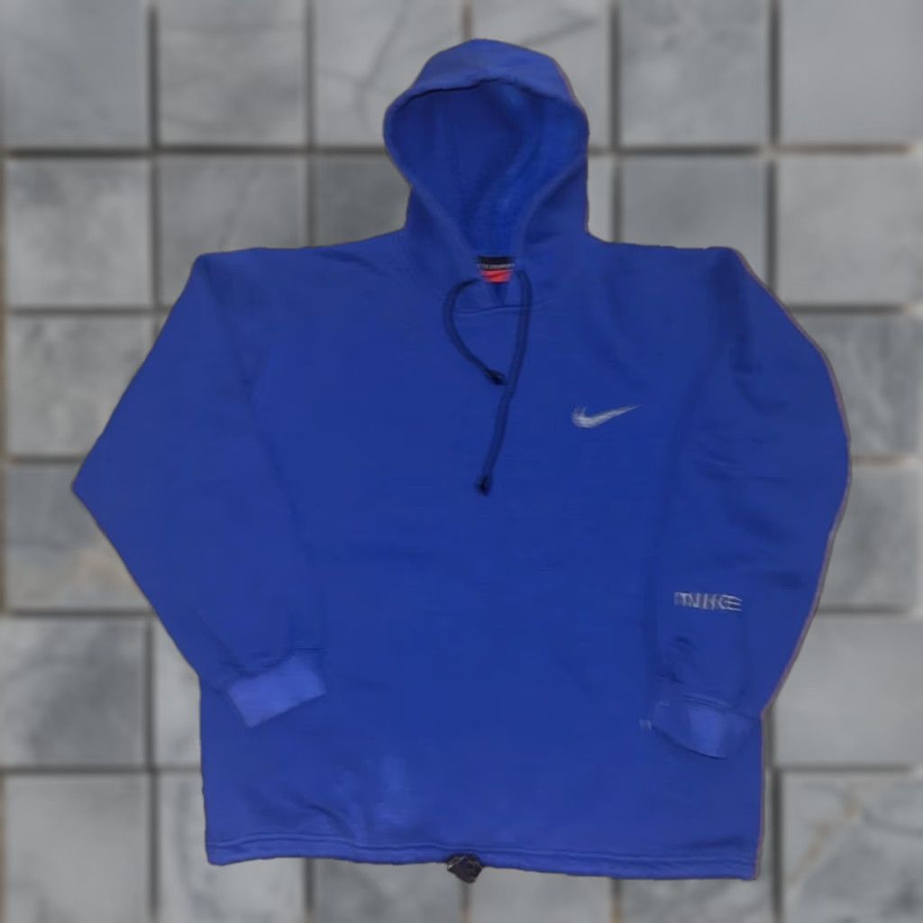 Nike VINTAGE Nike Premier Hoodie Men's Large Blue 90s Streetwear Soccer Sportswear Pullover Hooded Pockets Size US L / EU 52-54 / 3 - 1 Thumbnail