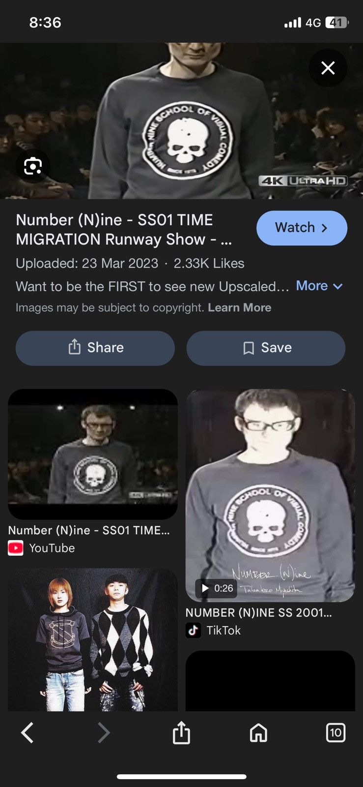 Number (N)ine Vintage SS01 number (n)ine sweatshirt skull of visual comedy Size US L / EU 52-54 / 3 - 9 Thumbnail