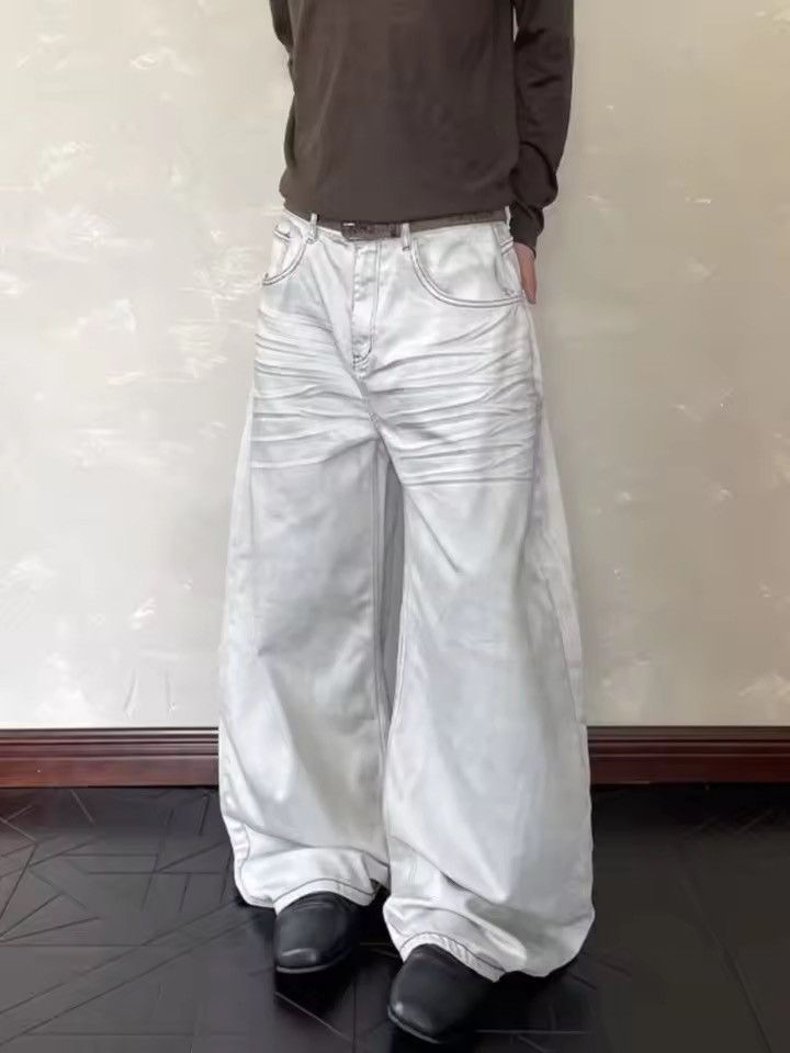 Jean xz vintage loose baggy wide Leg flared yuppie jeans Size US 31 - 1 Thumbnail