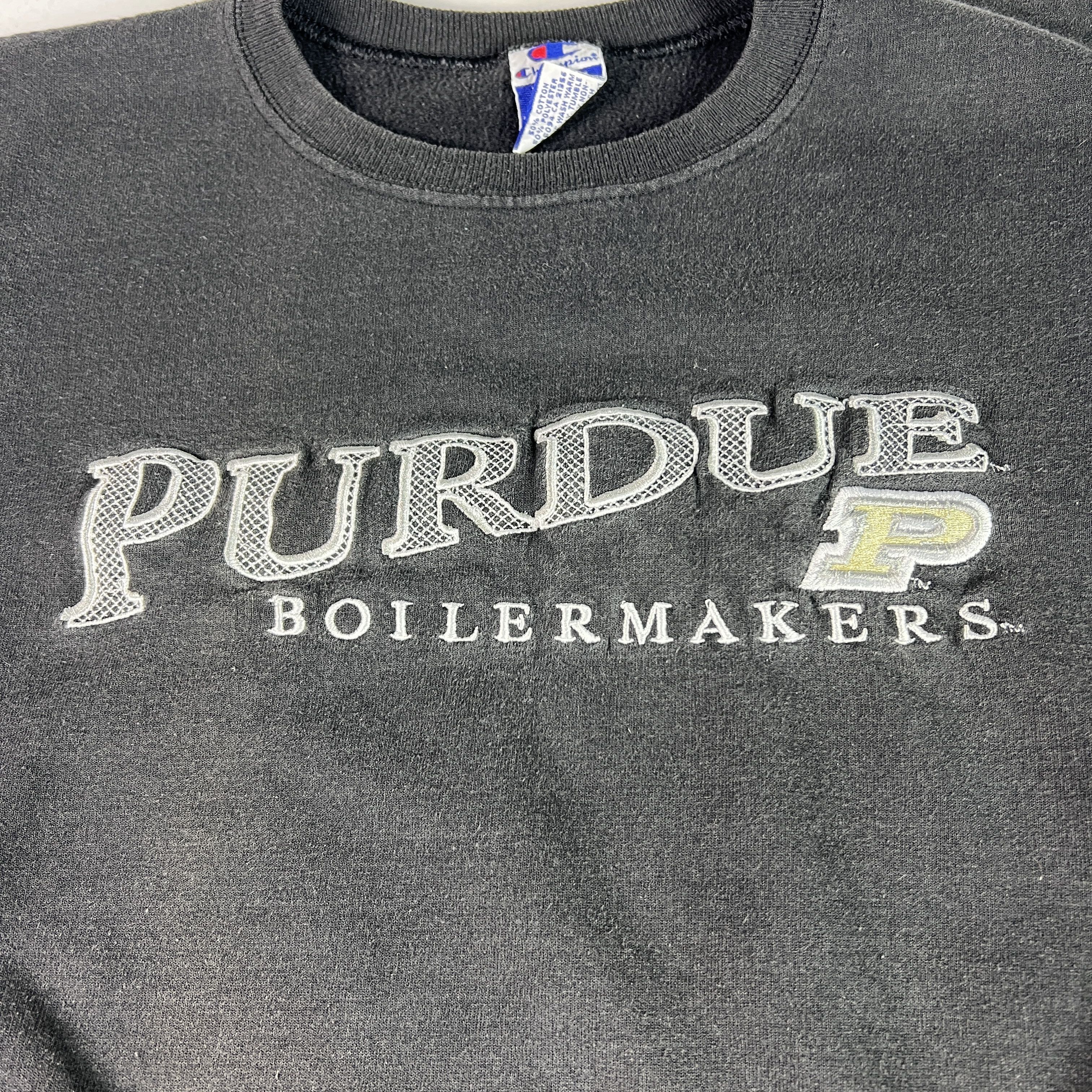 Champion VTG Champion Perdue Boilermakers Sweatshirt Black Crewneck Size US XL / EU 56 / 4 - 2 Thumbnail