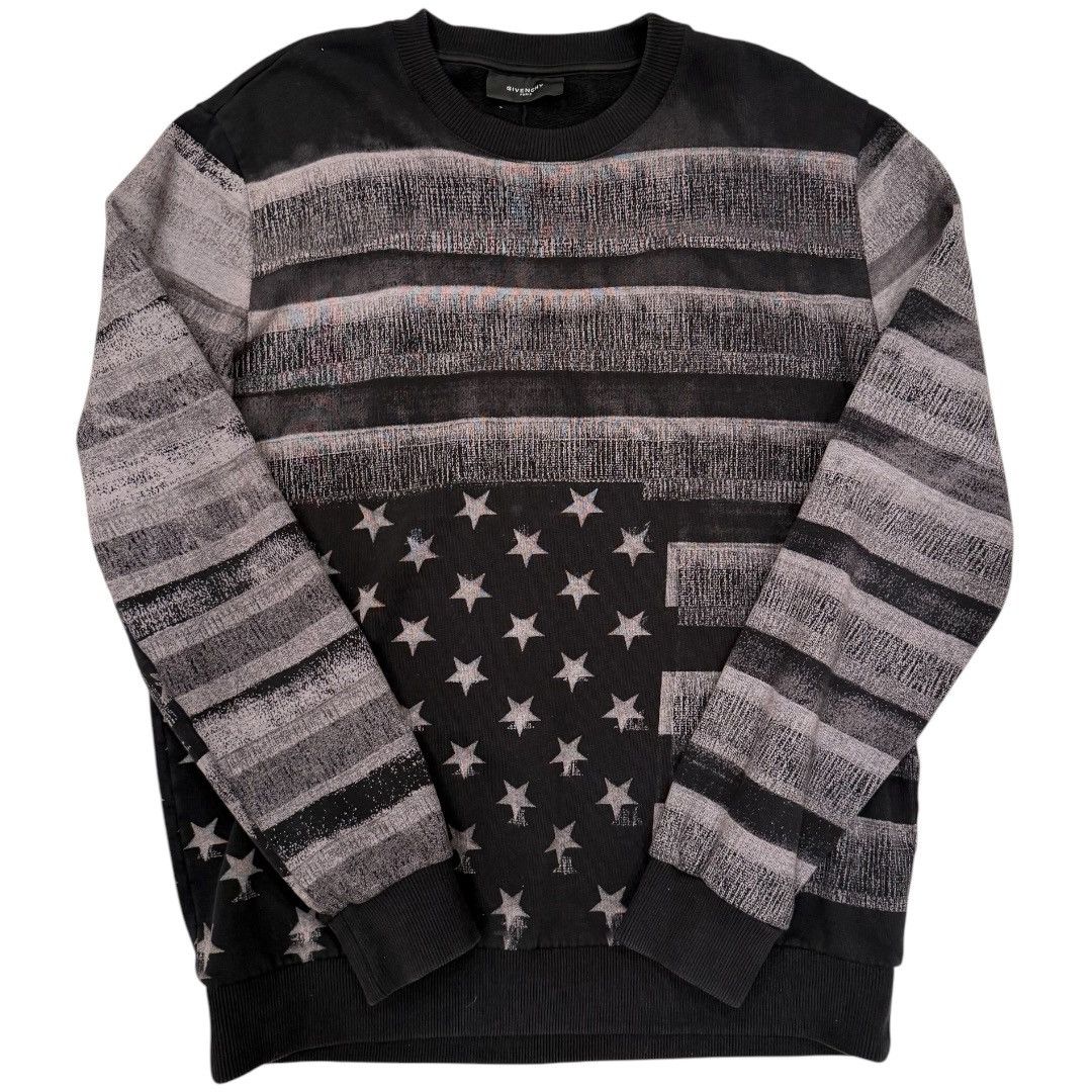 Givenchy Black American outlets Flag Sweatshirt Patch Jumper Men's XL Black Pullover