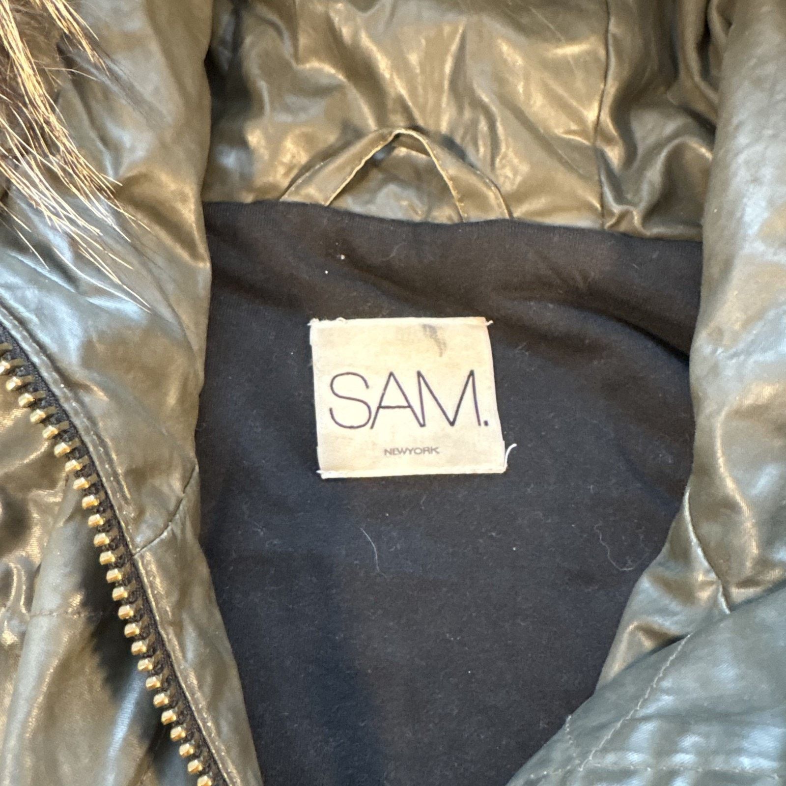 SAM. SAM New York Women's Coated Cotton Parka Coyote Fur Jacket S Size S / US 4 / IT 40 - 3 Thumbnail