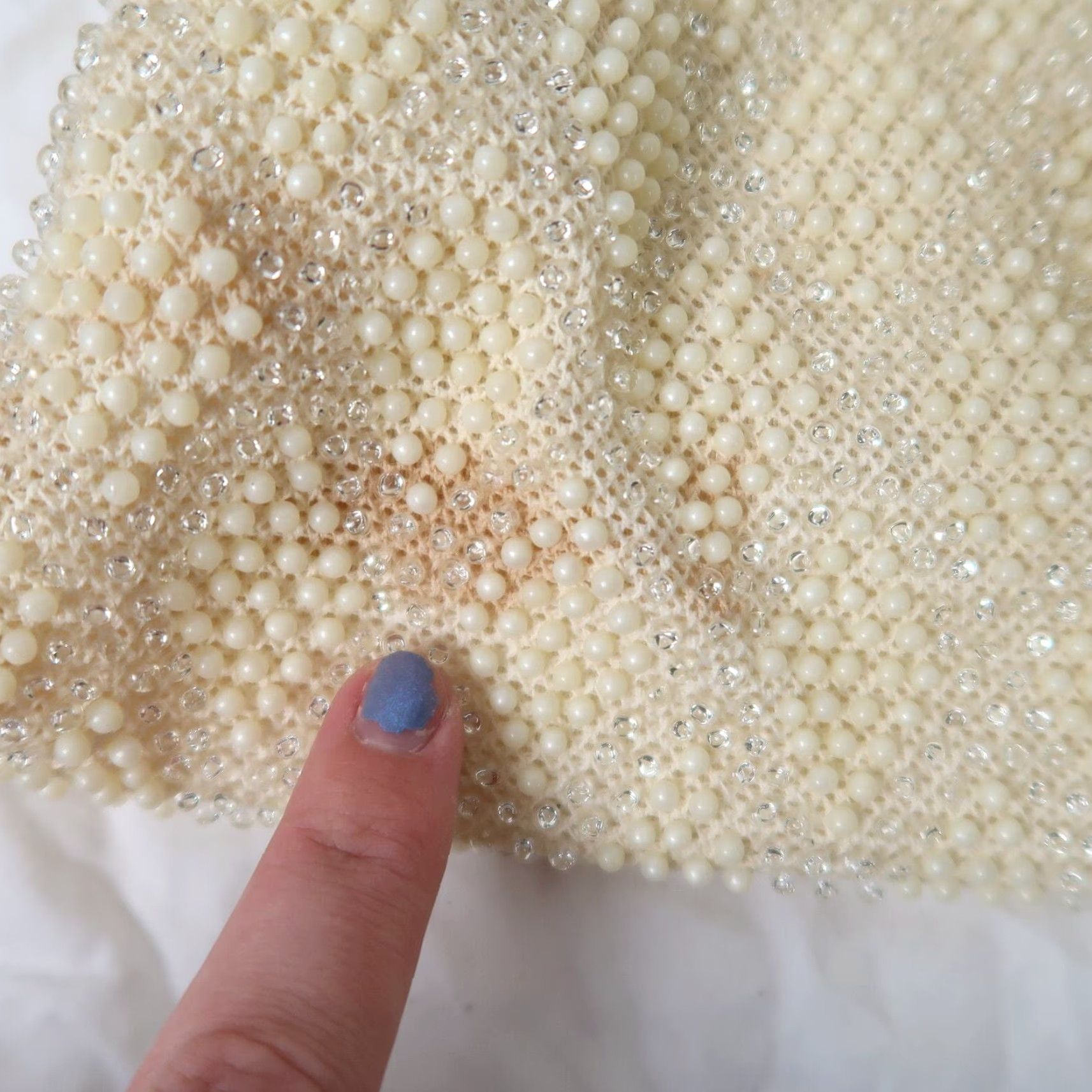 Vintage VINTAGE Beaded Cream Corde Clutch Bag Evening PURSE Women's Small 50s Retro Party" Size ONE SIZE - 7 Thumbnail