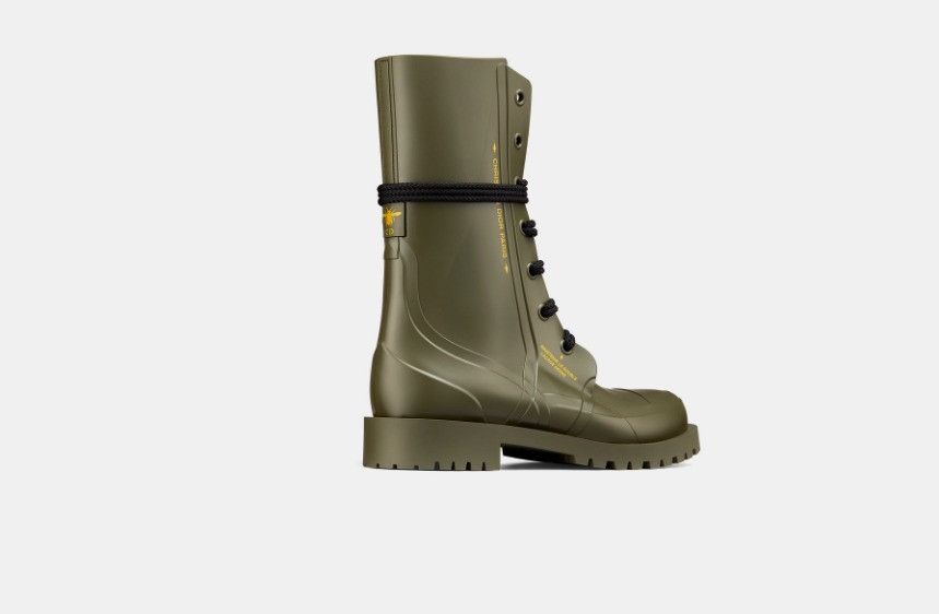 Dior o1w1db10325 KCI48 Rubber Ankle Boots in Military Green Size US 7 / IT 37 - 3 Thumbnail