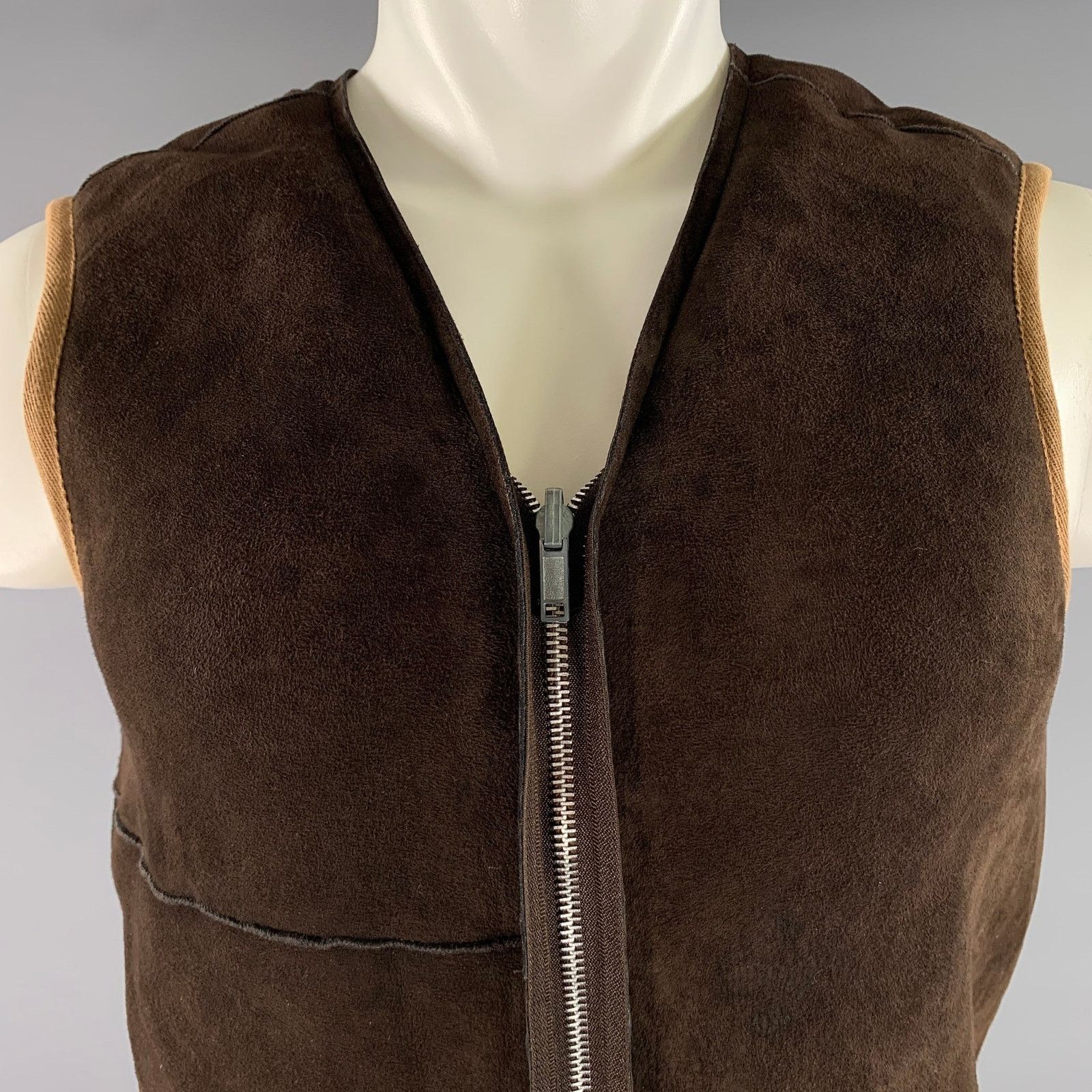 Maison Margiela MAISON MARTIN MARGIELA Brown Reversible Shearling Zip Vest Size US M / EU 48-50 / 2 - 3 Thumbnail
