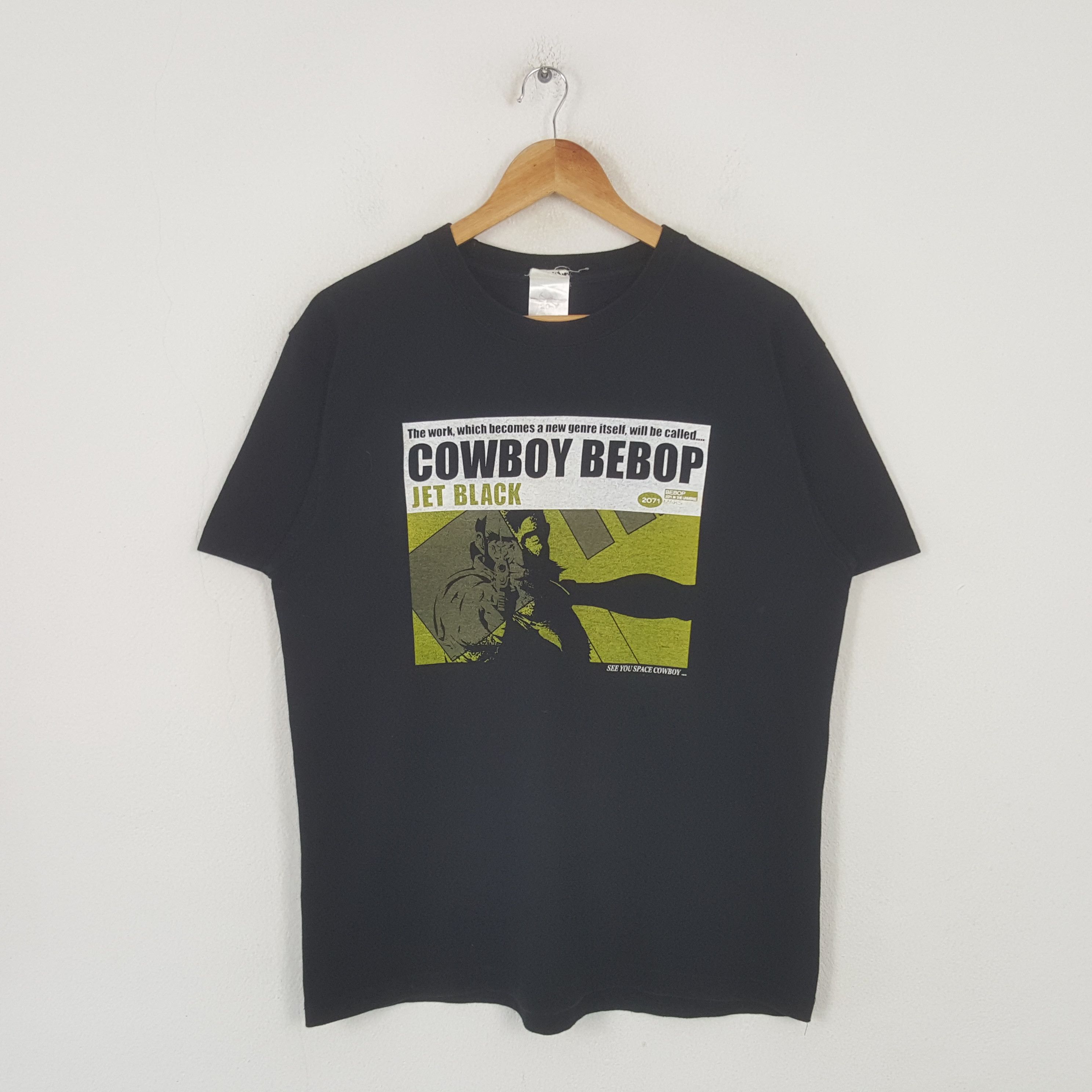 Anime Vintage Cowboy Bebop Jet Black Japanese Tshirt RR13 Size US L / EU 52-54 / 3 - 1 Thumbnail