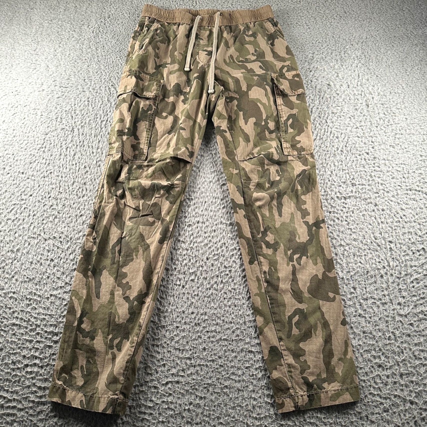 James Perse James Perse Pants Womens 0 Camo Cargo Drawstring Waist Cotton Ripstop Tapered Size 25" / US 0 / IT 36 - 2 Thumbnail