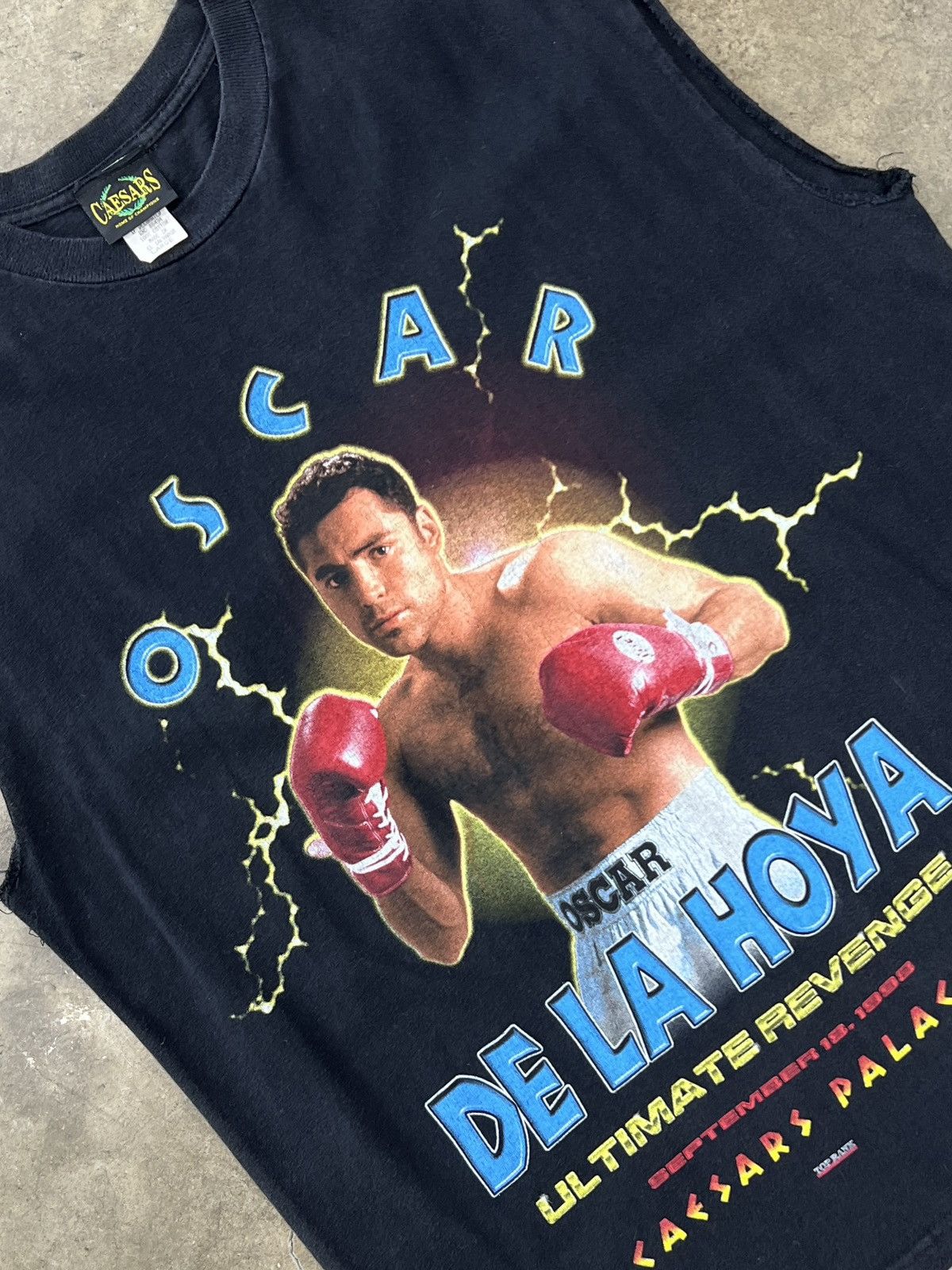 Vintage Vintage 1988 Cutoff Oscar De La Hoya Caesars Boxing Large Size US L / EU 52-54 / 3 - 1 Thumbnail