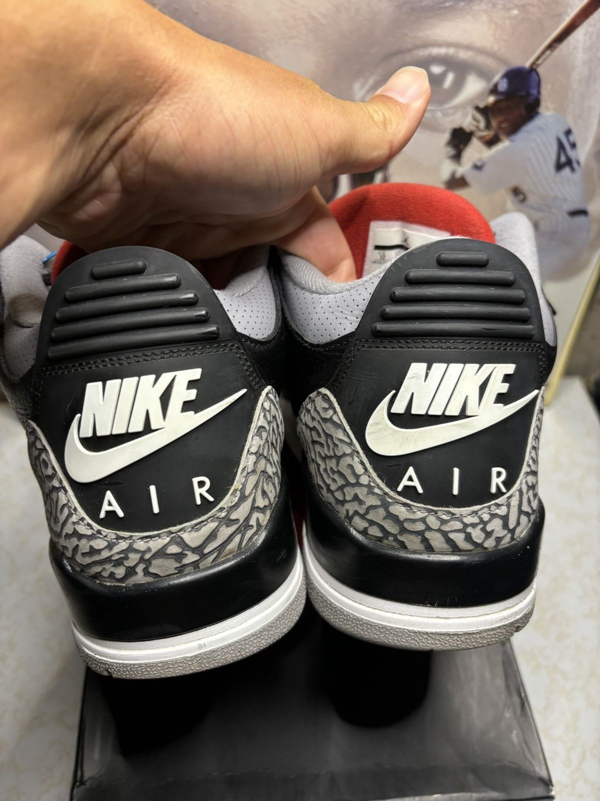 Jordan Brand Jordan 3 Retro Black Cement 2018 Size US 12 / EU 45 - 7 Thumbnail