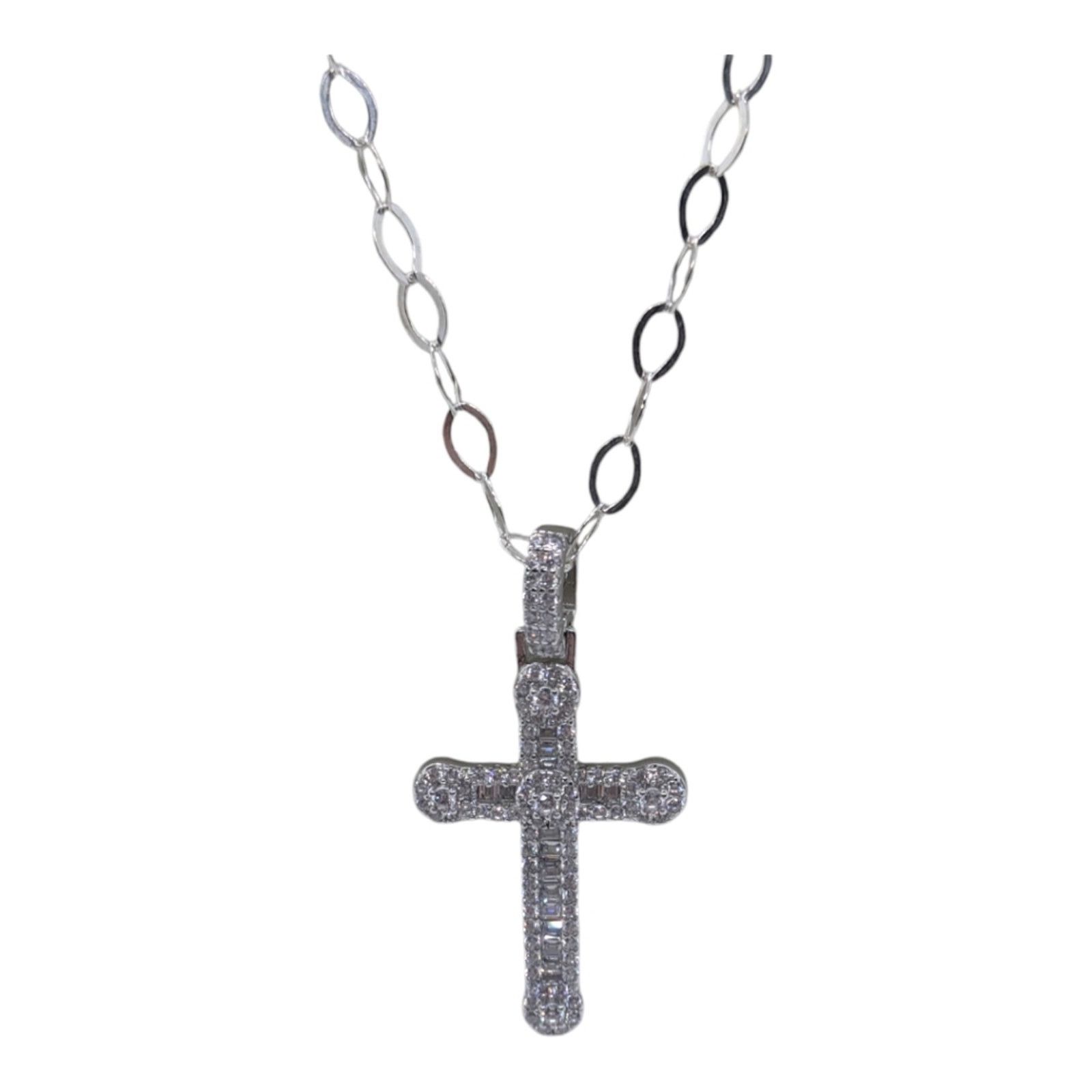 The Unbranded Brand 925 Sterling silver Flat Oval cable Chain and Pendant Size ONE SIZE - 1 Thumbnail