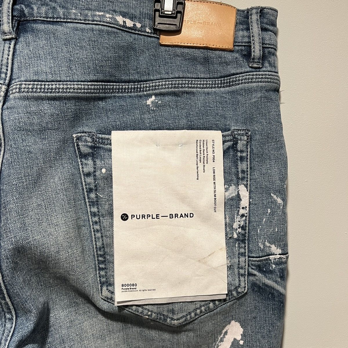 Designer × Purple Brand Purple Brand Denim Light Blue Painted Jeans P004 Size 38 Size US 38 / EU 54 - 4 Thumbnail