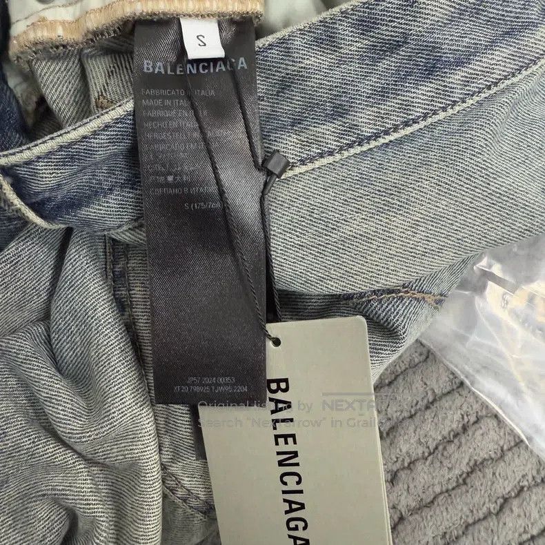 Balenciaga Balenciaga size S Distressed Seven-Eighths Baggy Denim Pan Size US 27 - 4 Thumbnail