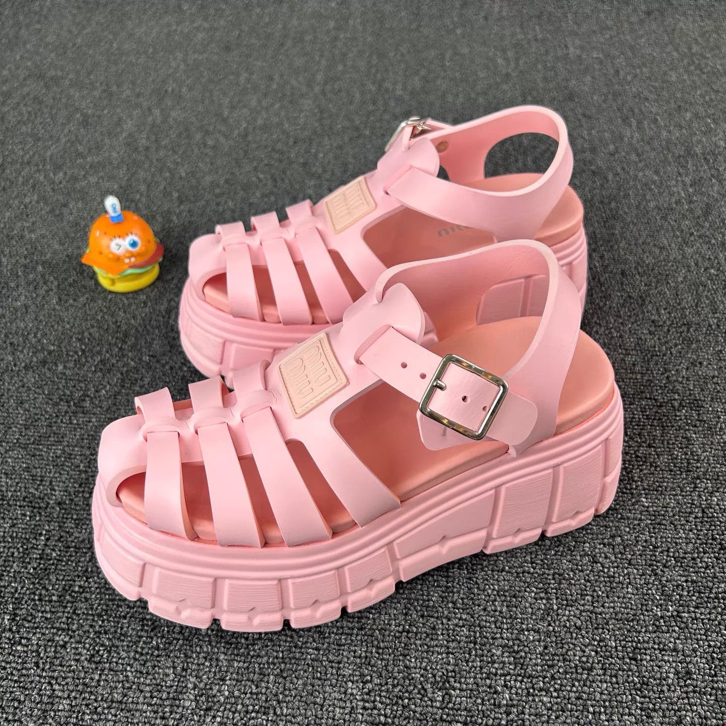 Miu Miu MIU MIU Women's Pink Platform Roman Sandal 36 Size US 5.5 / IT 35.5 - 1 Thumbnail