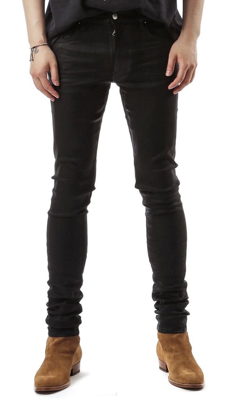 Amiri waxed stack skinny jeans