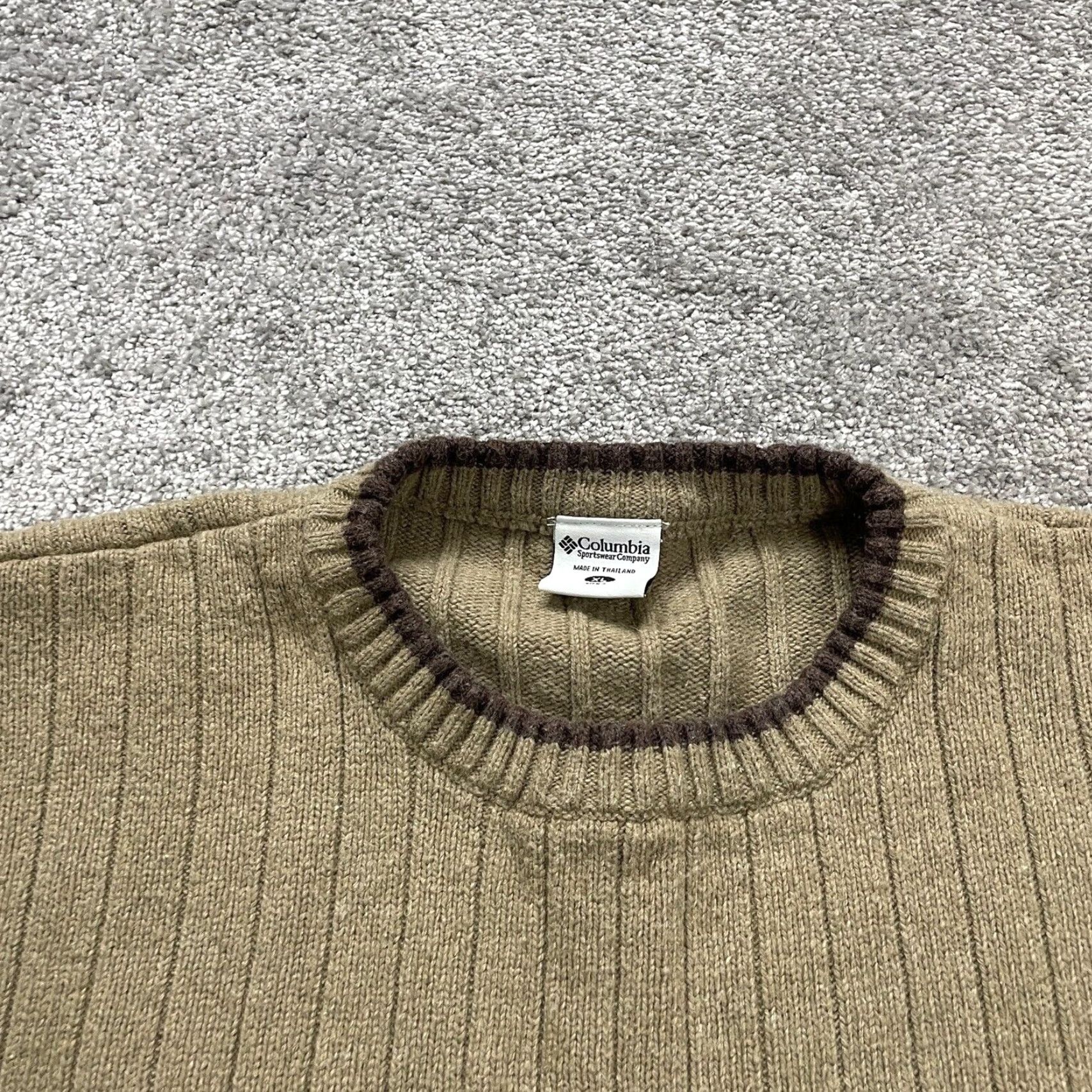 Vintage Columbia Sweater Pullover Mens XL Brown Crew Neck Long Sleeve Chunky Knit Casual Size US XL / EU 56 / 4 - 3 Thumbnail