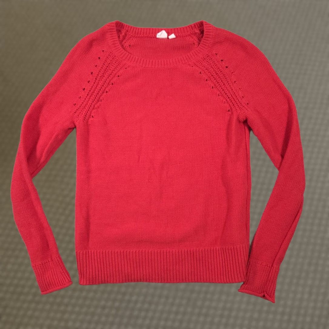 Gap VINTAGE Gap Sweater Womens Small Red Crew Neck Raglan Long Sleeve Knit Pullover Size S / US 4 / IT 40 - 1 Thumbnail