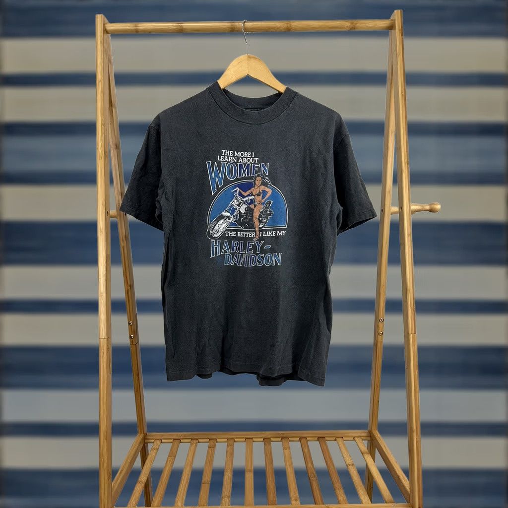 Harley Davidson VINTAGE Harley-Davidson T-Shirt L Adult Black 80s Motorcycle Mens Size US L / EU 52-54 / 3 - 1 Thumbnail