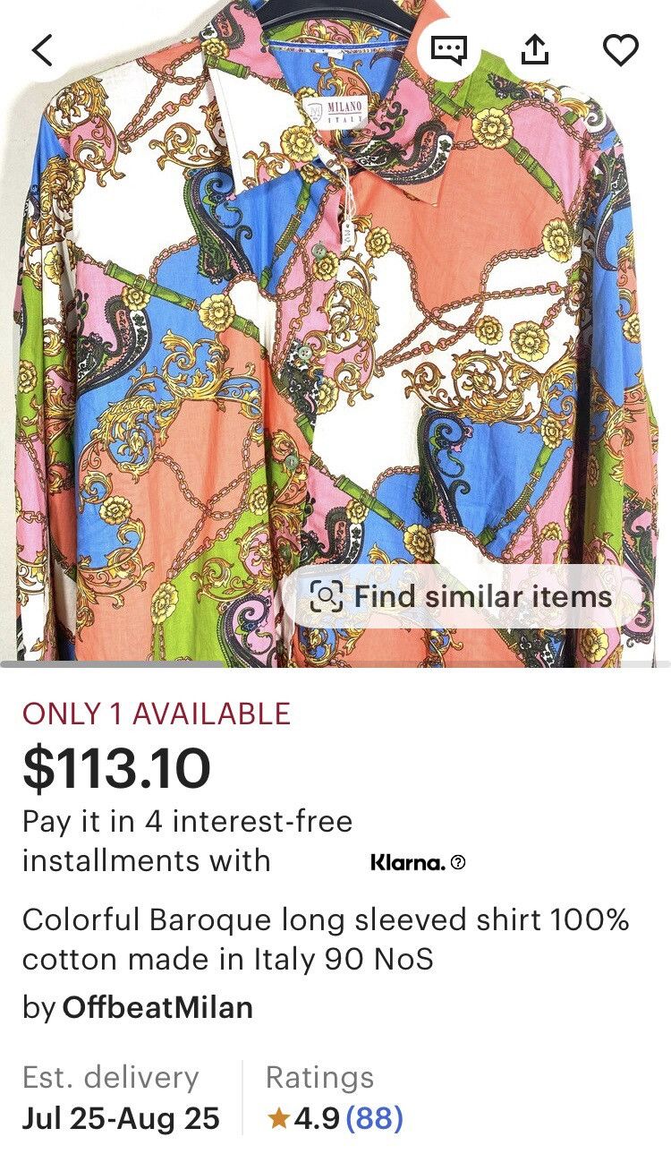 Other MILANO Blouse Baroque Design size S Size XS / US 0-2 / IT 36-38 - 10 Thumbnail