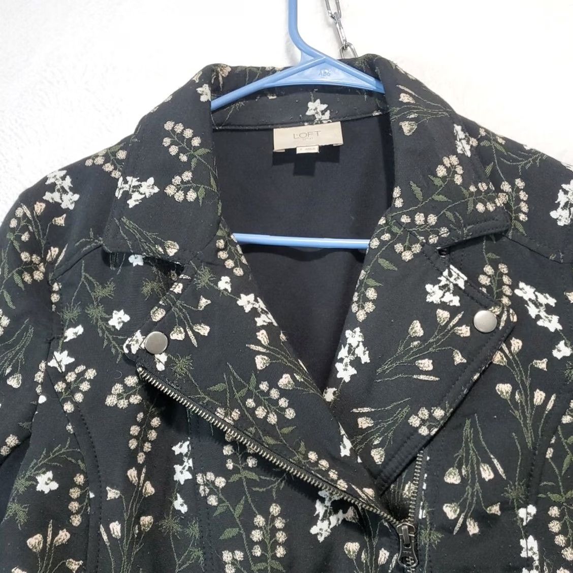 Loft Loft Outlet Blazer Women Black Green Floral Full Zip Denim Cotton Mid-Length Size 2 Style Blazer Regular Long Sleeve Office Casual Womens Size XS / US 0-2 / IT 36-38 - 2 Thumbnail