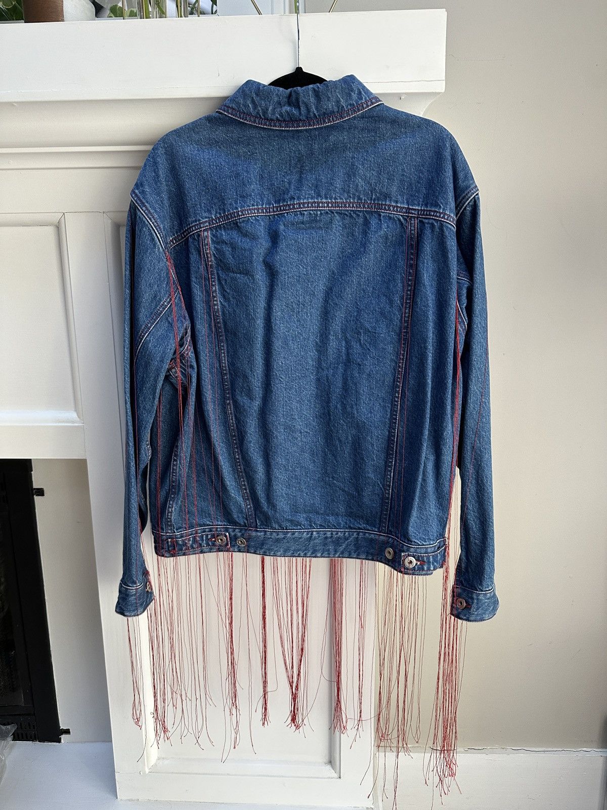 Valentino Denim Fringed Jacket Size US S / EU 44-46 / 1 - 5 Thumbnail