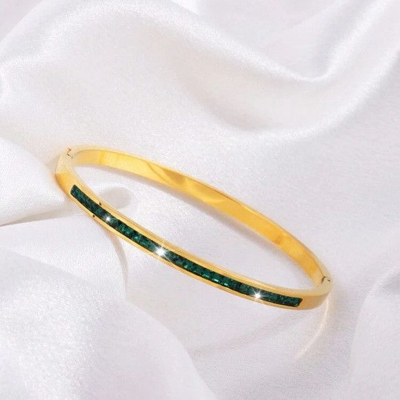 Other Women Stylish Stainless Steel Single Row Drill Bracelet Size ONE SIZE - 5 Thumbnail